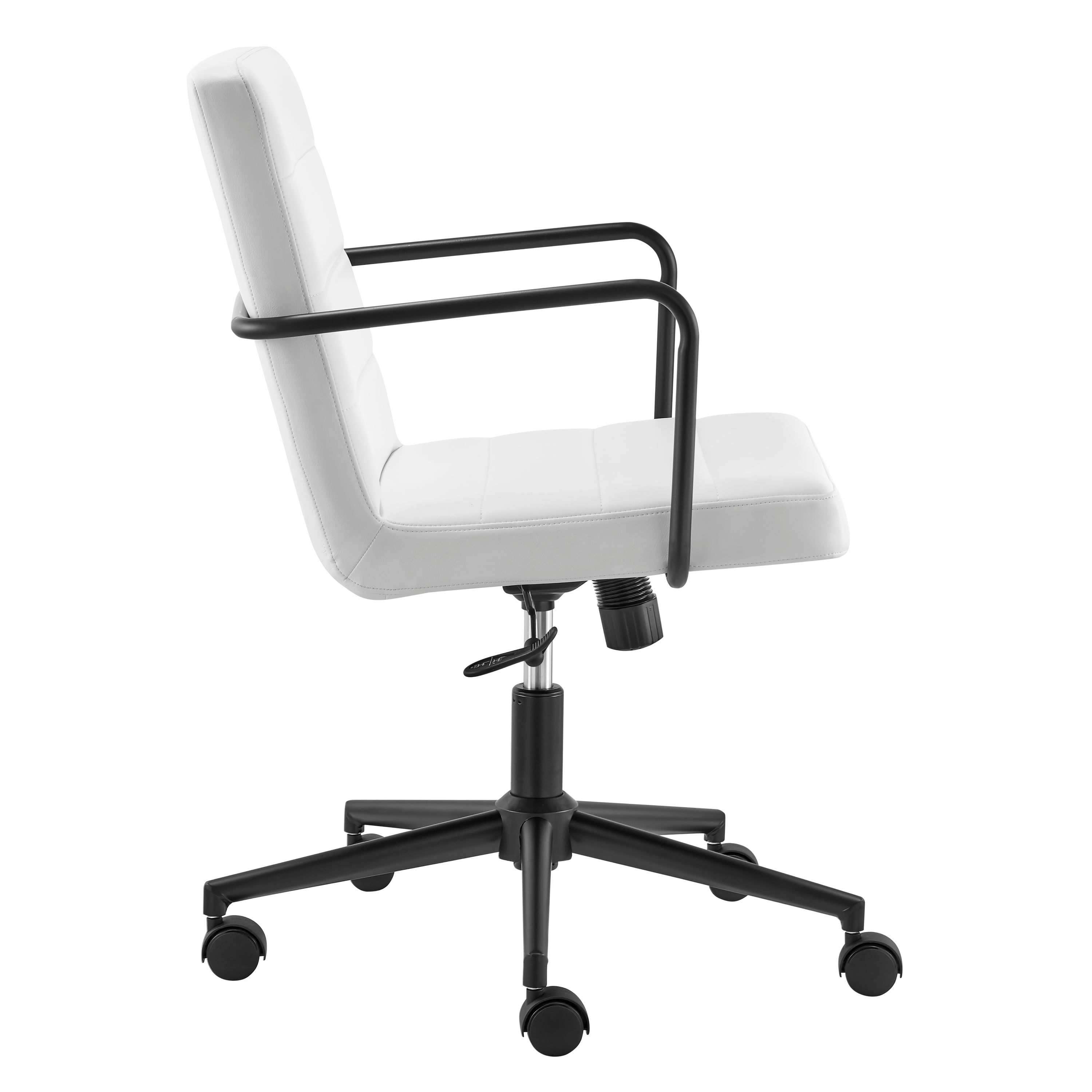 Ergonomic Leander Low Back Office Chair with Brushed/Matte Base - Comfortable Desk Chair for Home & Office Workspaces, Perfect for Long Hours of Sitting and Computer Work