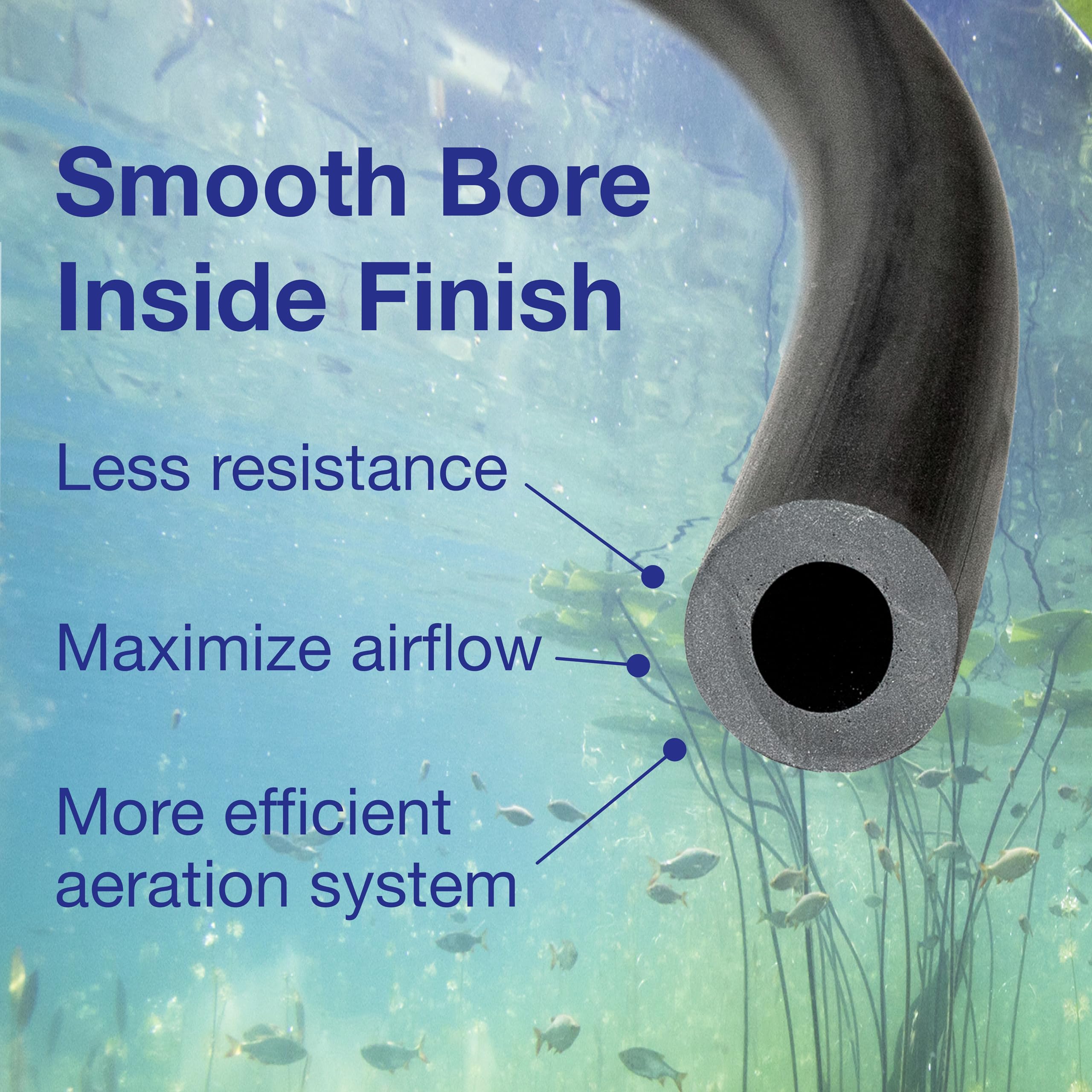 MixAirTech 3/8-inch ID x 100ft Self-Sinking Aeration Hose for Pond, Aquarium & Hydroponics - Durable Oxygenation Tubing for Water Aeration Systems