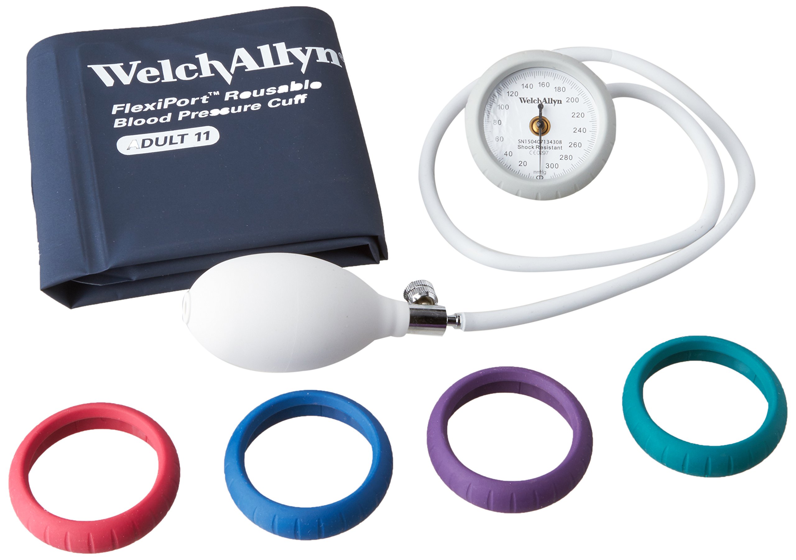 Welch Allyn WELDS44-11V Blood Pressure Monitor with Durable One-Piece Cuff - Includes Color Bumper Variety Pack for Adults - Perfect for Home Health Monitoring & Clinical Use