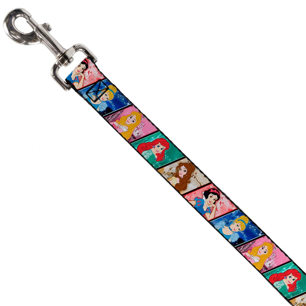 Disney Princess Dog Leash - 6 Feet Long, 1.5 Inch Wide with Castle Design - Perfect for Walking, Training & Disney-Themed Pet Accessories
