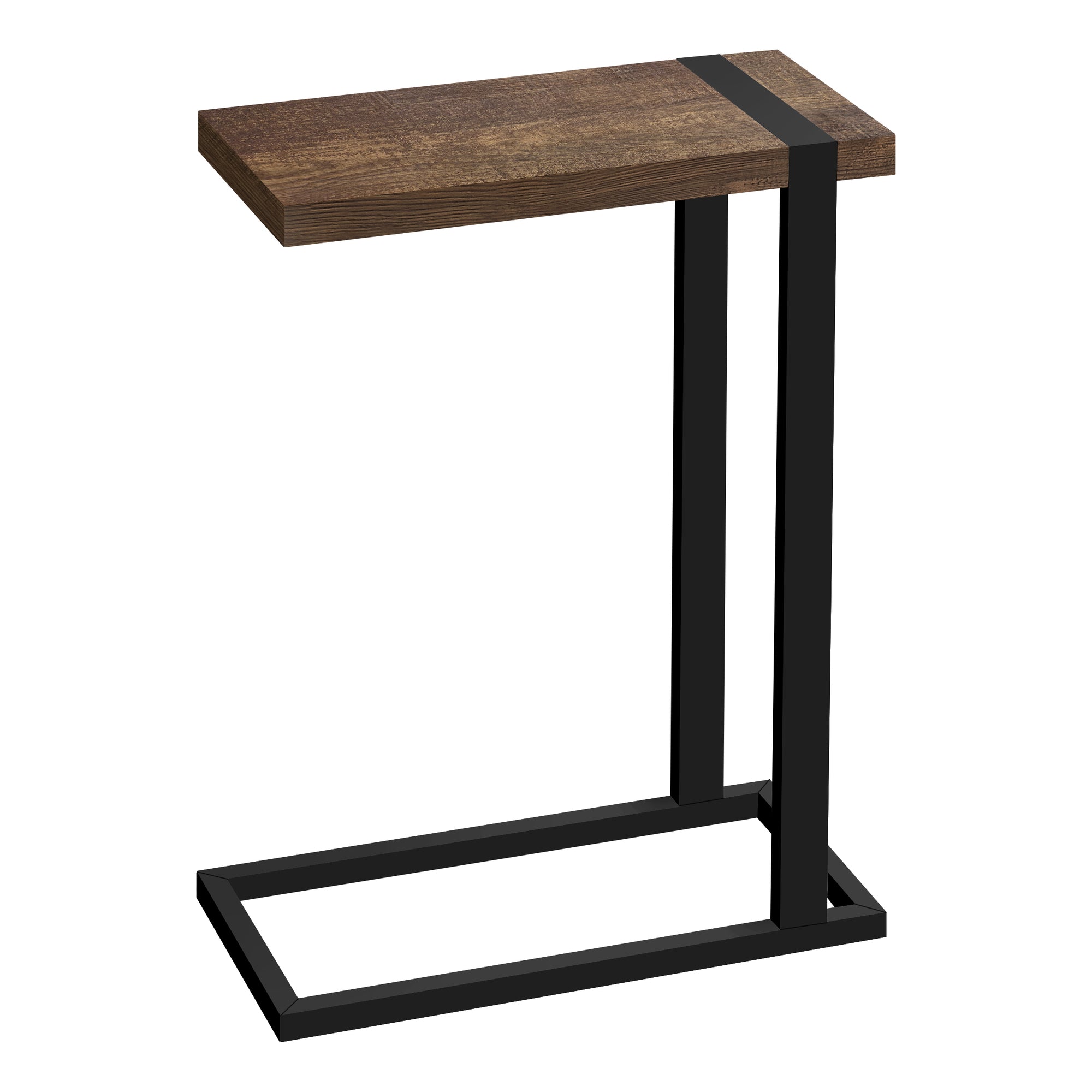 Rustic Brown Reclaimed Wood Look Accent Table with Black Metal Frame - Perfect for Living Room, Bedroom, or Entryway Décor