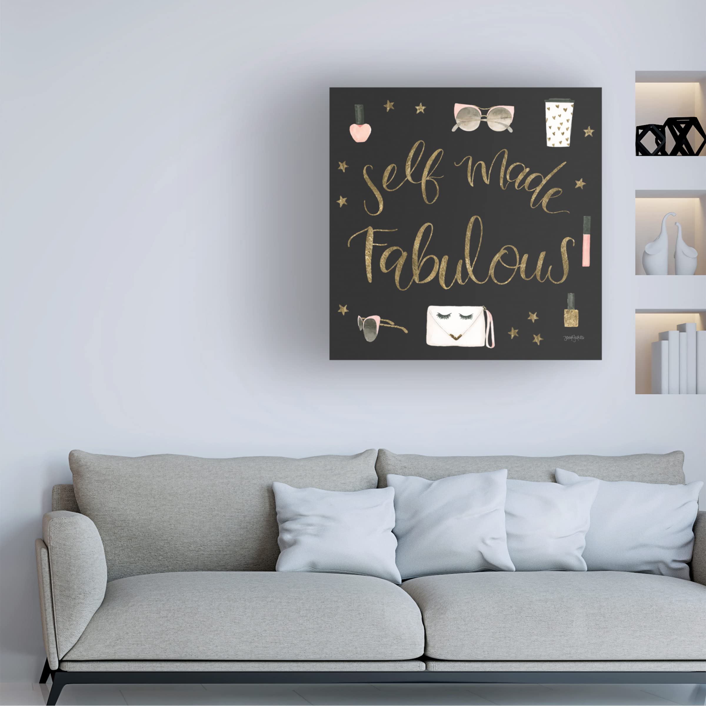 Jenaya Jackson 'Boss Ladies VIII Black' Canvas Wall Art Print - Modern Black & White Office Decor for Women Empowerment & Home Gallery
