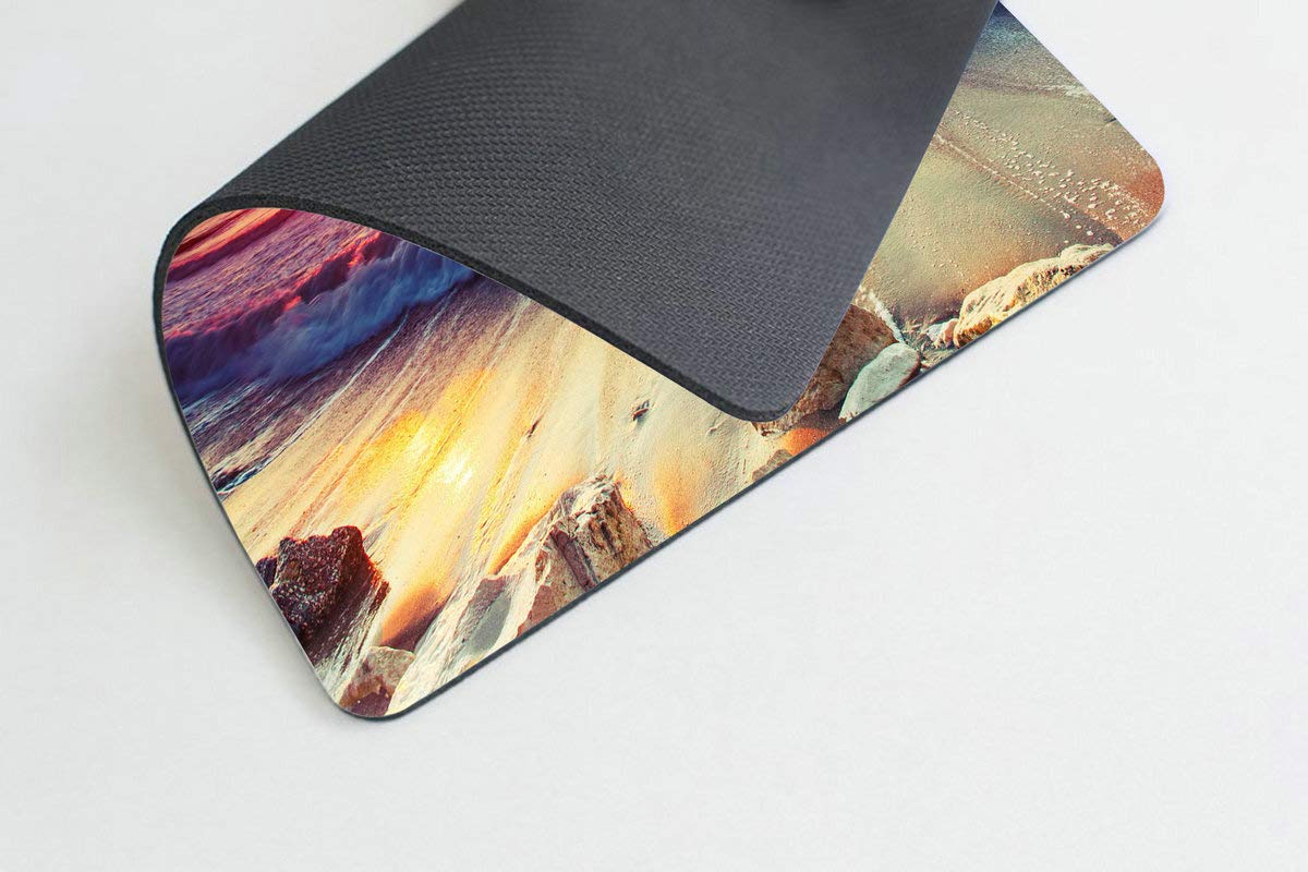 Custom Smooffly Gaming Mouse Pad - Original Nature Series Sunrise Over Sea Design | Perfect for PC, Laptop & Office Workstations | Ergonomic Non-Slip Surface for Gamers & Professionals