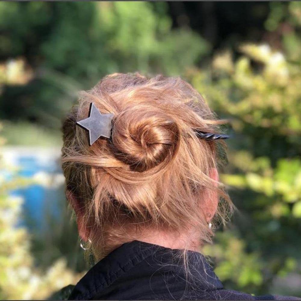 Elegant Star Hair Stick - Metal Hair Pin Magic Wand for Bridal, Cosplay & Everyday Styling | Perfect Hair Accessory Gift (1 Piece, Star Design) | Great for Weddings, Parties & Themed Events