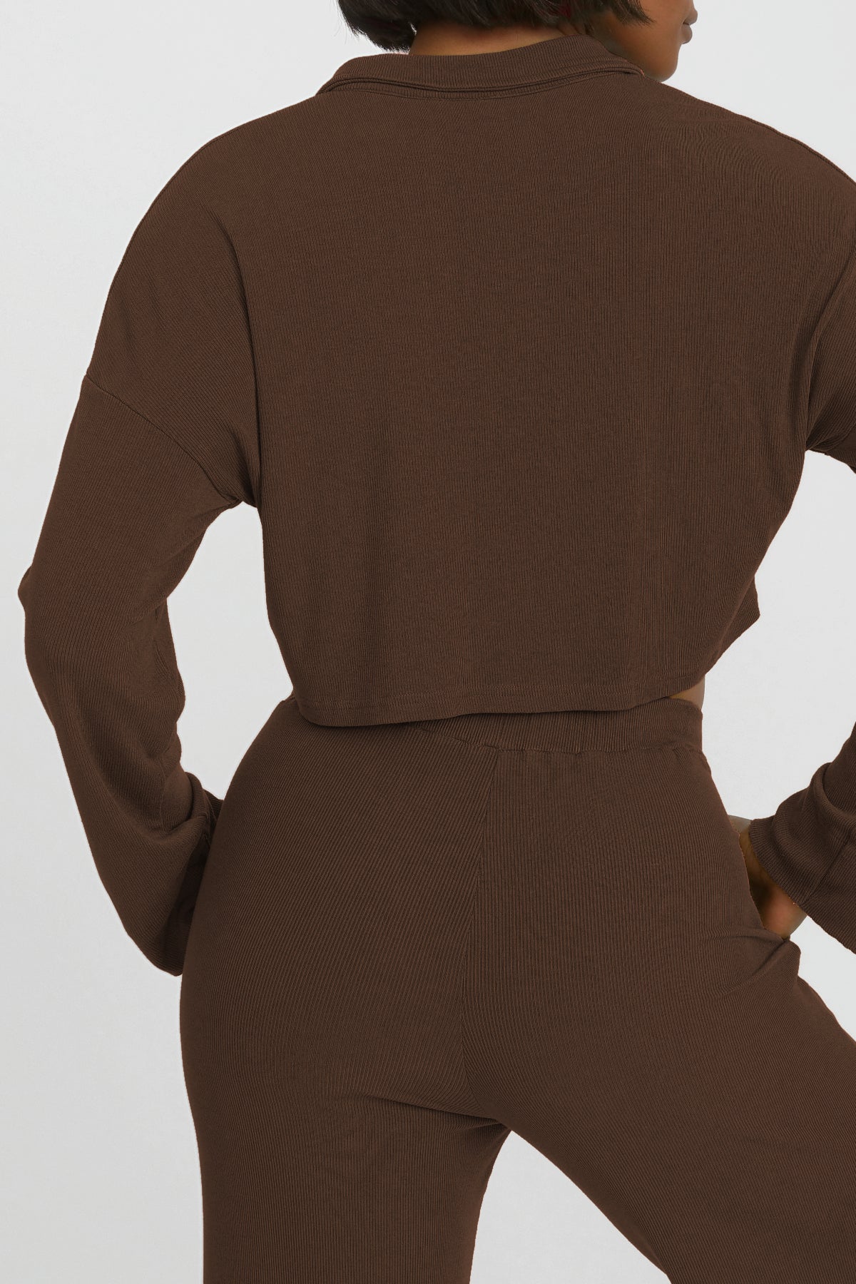 Rory Oversized Crop Top in Chocolate Brown - Trendy Women's Fashion for Casual Outings & Street Style
