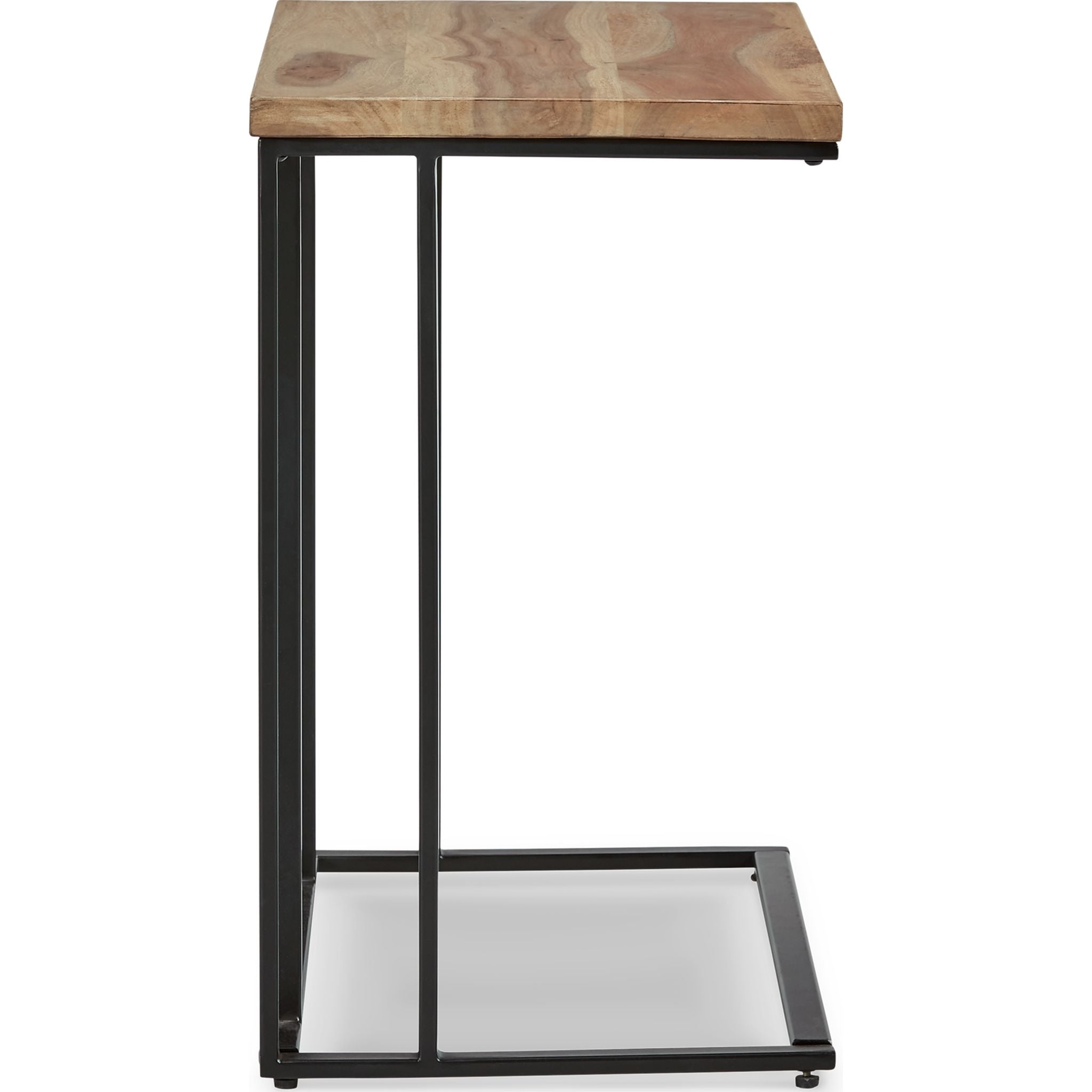 Bellwick Side End Table - Natural/Black Wooden Nightstand for Living Room, Bedroom & Office - Compact Accent Table with Storage Shelf