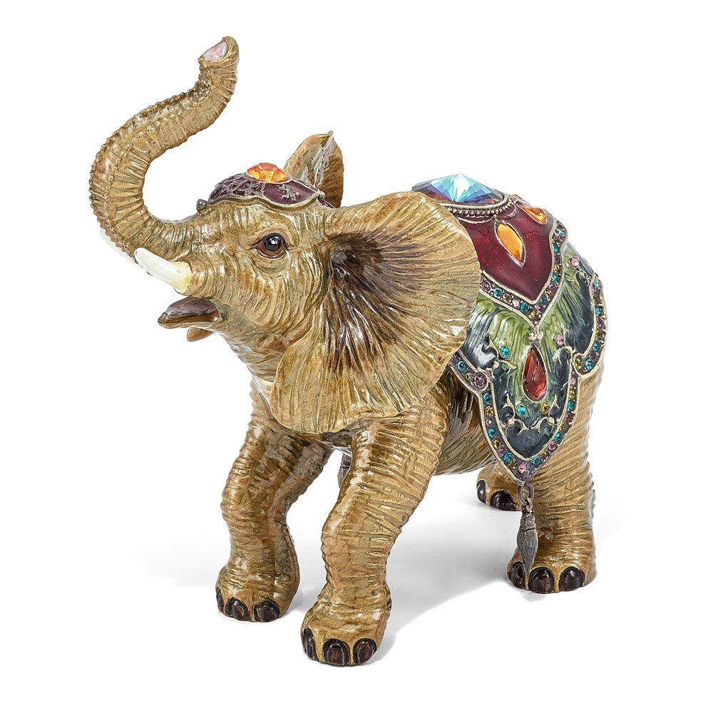 Exquisite Bejeweled Taj Mahal Elephant Jewelry Box - Handcrafted Indian Decorative Storage for Rings, Necklaces & Gifts | Perfect for Home Decor, Wedding Favors & Cultural Souvenirs