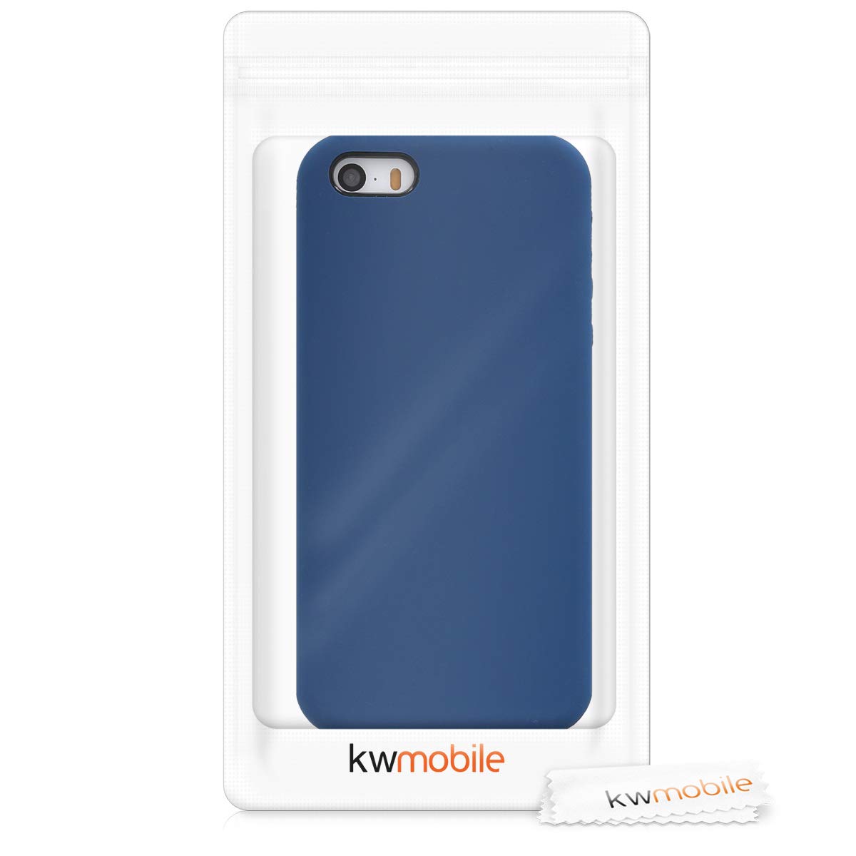 kwmobile TPU Silicone Phone Case Compatible with Apple iPhone SE (1st Gen 2016) / iPhone 5 / iPhone 5S - Soft Finish Protective Cover in Dark Blue - Perfect for Everyday Use, Work & Travel