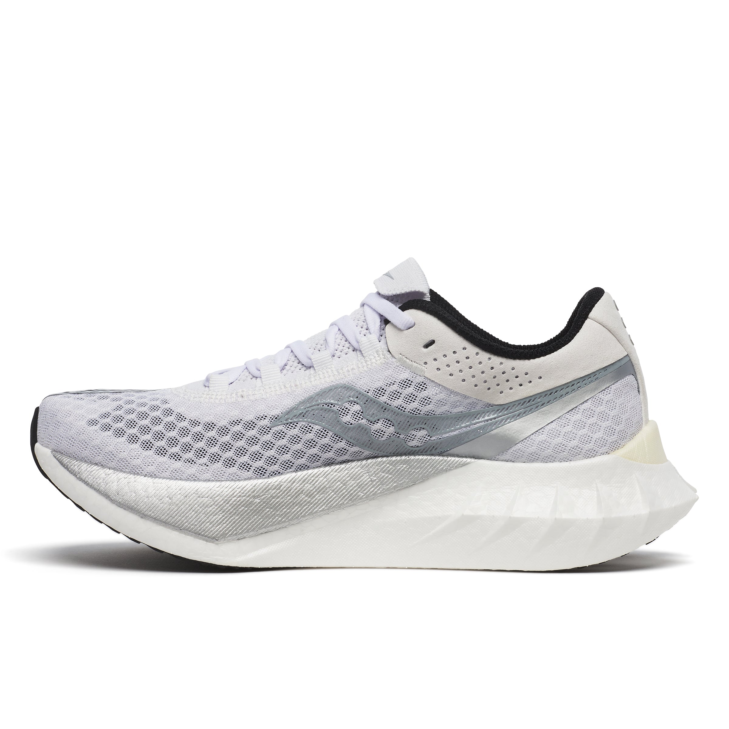 Women's Endorphin Pro 4 Running Shoes (2024) - White/Silver - Lightweight Racing Sneakers for Marathon & Road Running