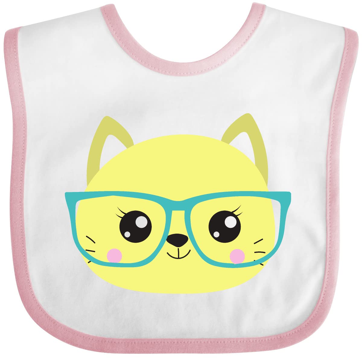Hipster Cat Bib - Cute Kitten Bib with Glasses for Baby Feeding