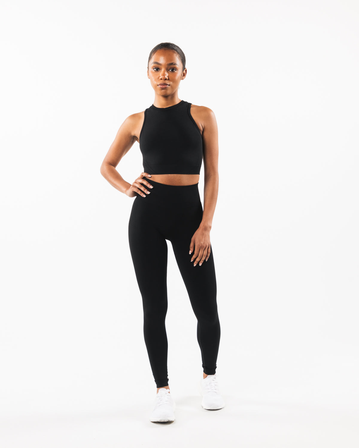 Stratus Crop Tank Top for Women - Black - Perfect for Yoga, Running & Casual Wear