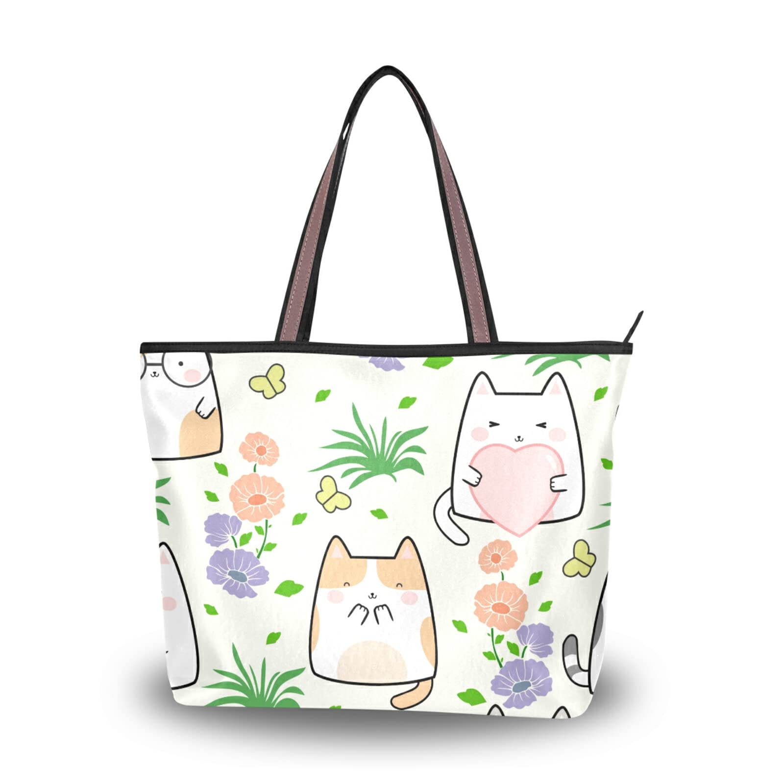 Cute Cat Tote Bag for Women - Reusable Shoulder Bag, Beach & Travel Handbag | Perfect for Shopping, Beach Trips & Daily Use