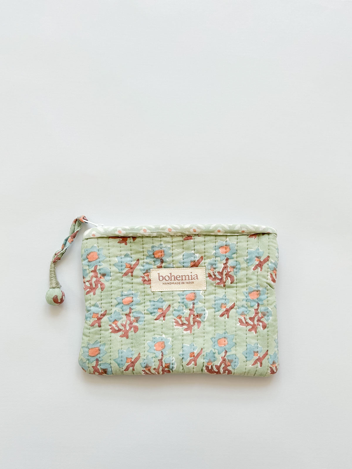 Posie Zip Pouch - Duck Egg Blue Small Cosmetic Bag for Makeup, Travel & Daily Essentials | Perfect for Women's Toiletries, Jewelry Storage & On-the-Go Organization