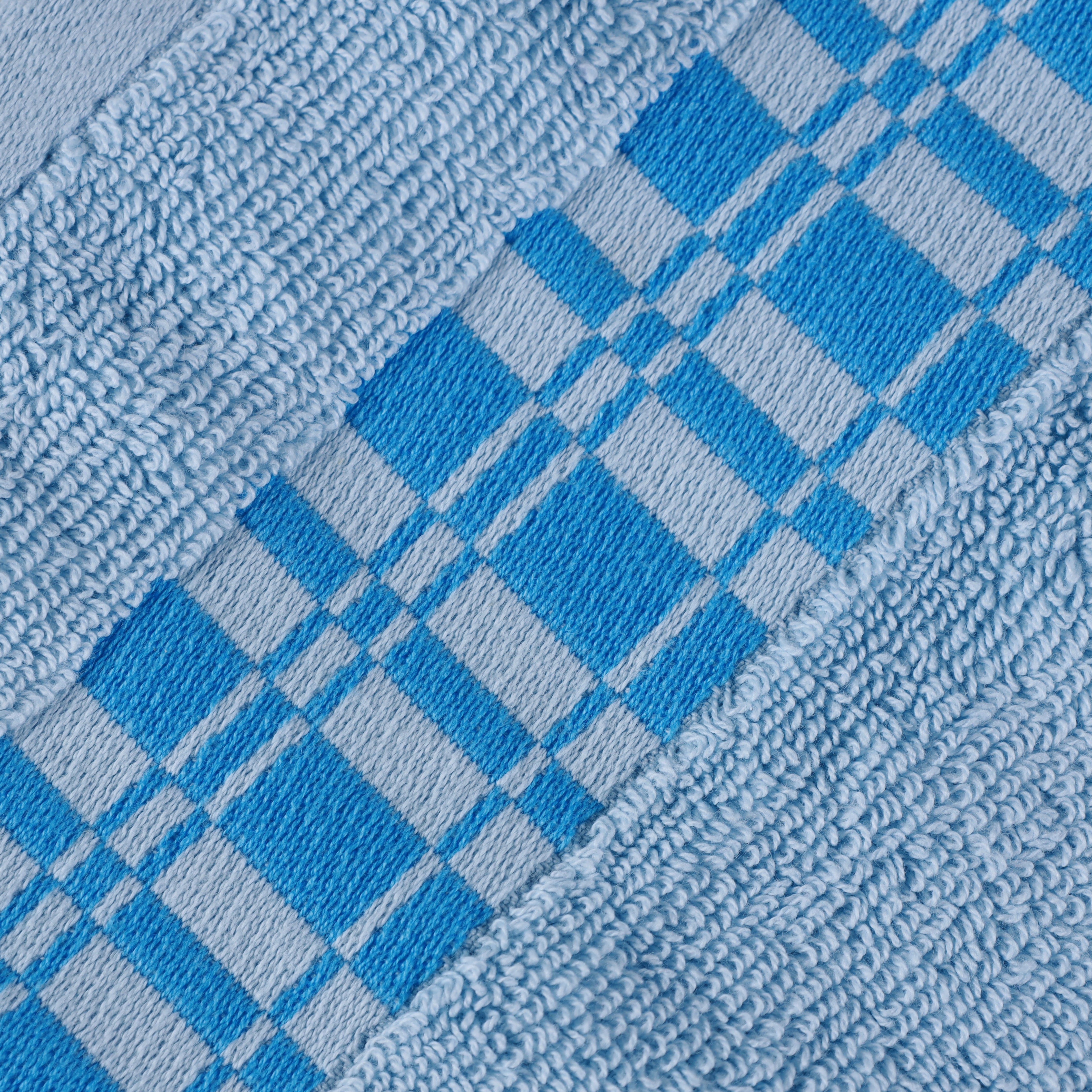 Larissa Cotton Geometric Embroidered Border Bath Towels Set of 4 - Soft Absorbent Quick-Dry Luxury Towels for Spa, Bathroom, Pool & Beach Use