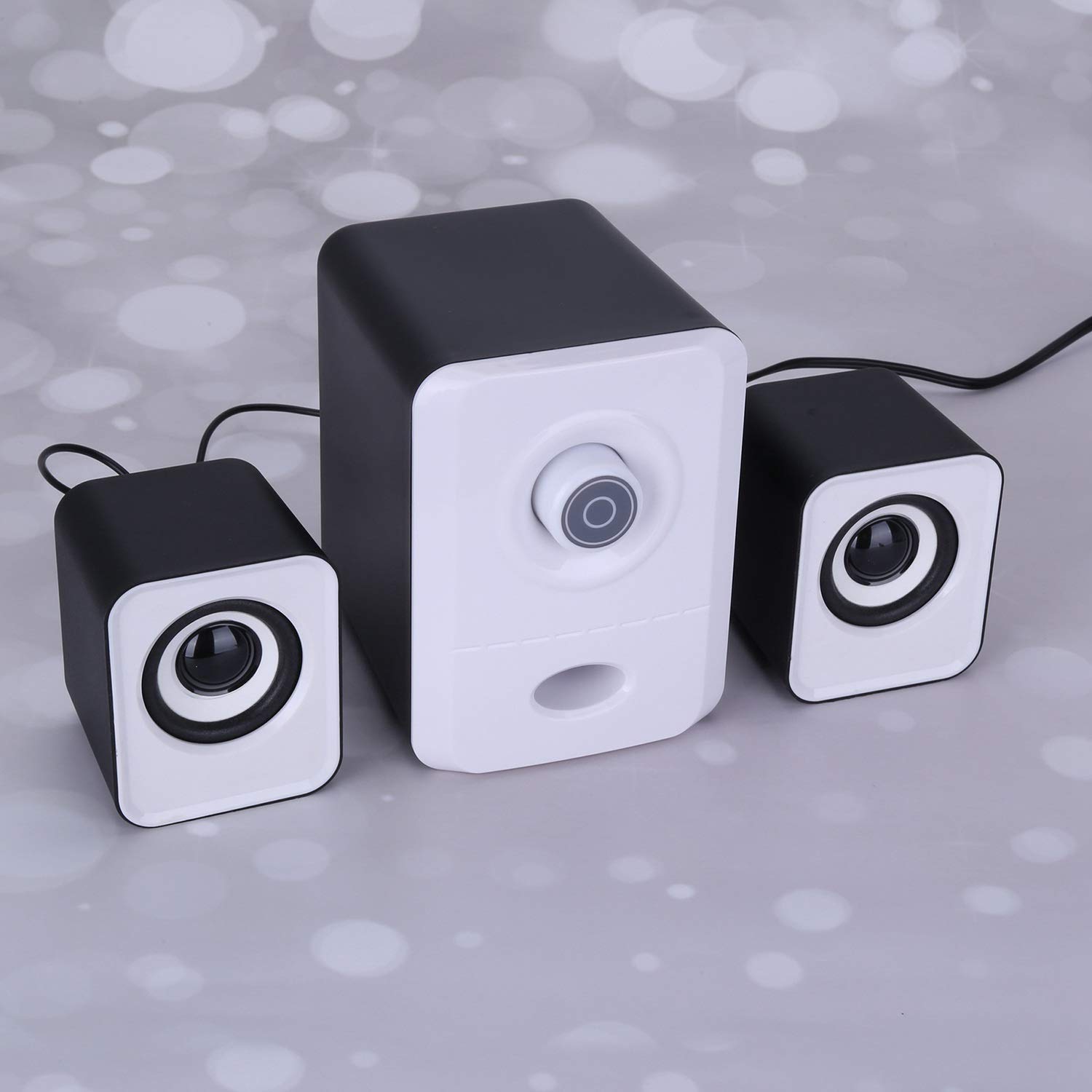 Speesy USB Multimedia Speakers with Subwoofer for Desktop, Laptop, Tablet - White | Perfect for Home Office, Gaming, and Entertainment