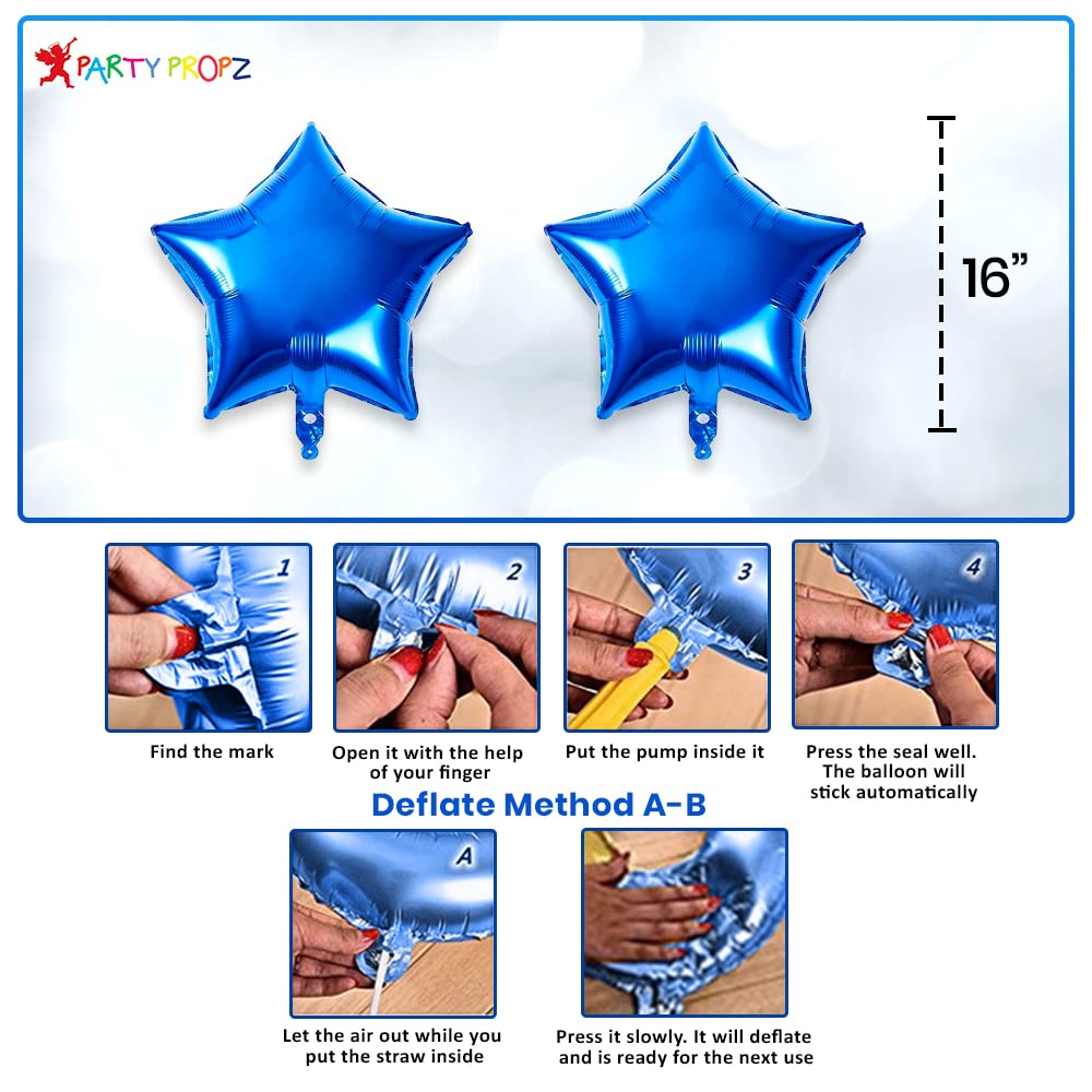 41 Pcs Boys Birthday Party Decorations Kit - Golden Foil Banner, Blue Foil Curtain, Star Balloons for Kids Birthday Celebration | Perfect for Indoor Party, Baby Shower & Birthday Backdrop