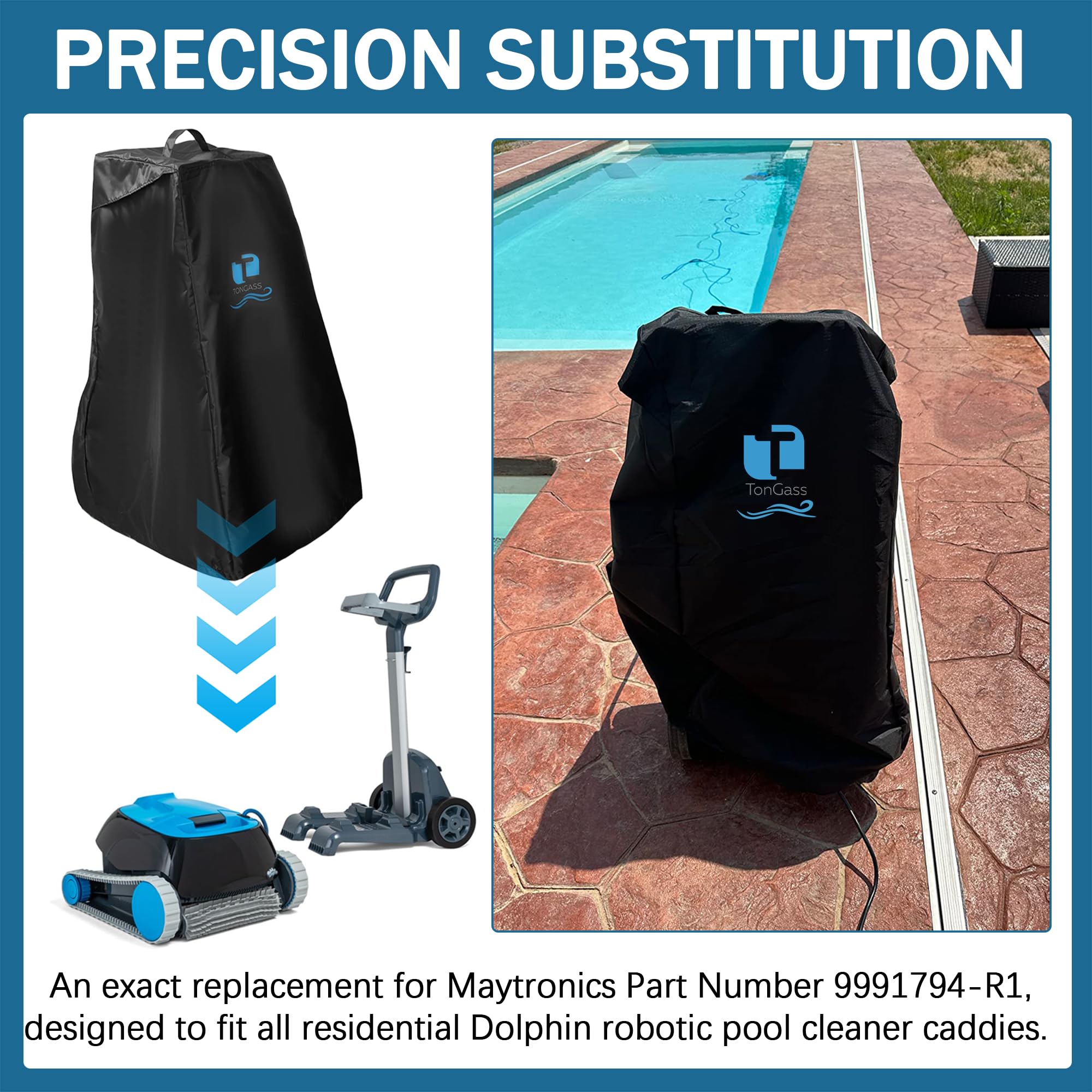 TonGass Swimming Pool Cleaner Cover - Exact Replacement for Maytronics 9991794-R1, Compatible with Dolphin Robotic Caddy - Durable Pool Accessory for Easy Storage & Protection