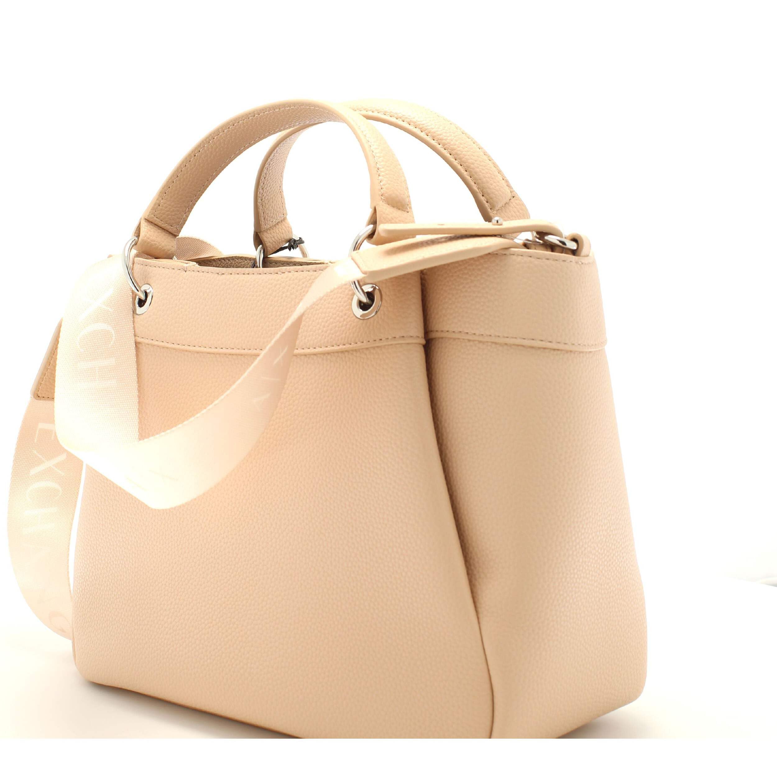 Armani Exchange Wave Large Tote Bag with Adjustable Webb Strap - Stylish Women's Handbag for Work, Travel & Everyday Use