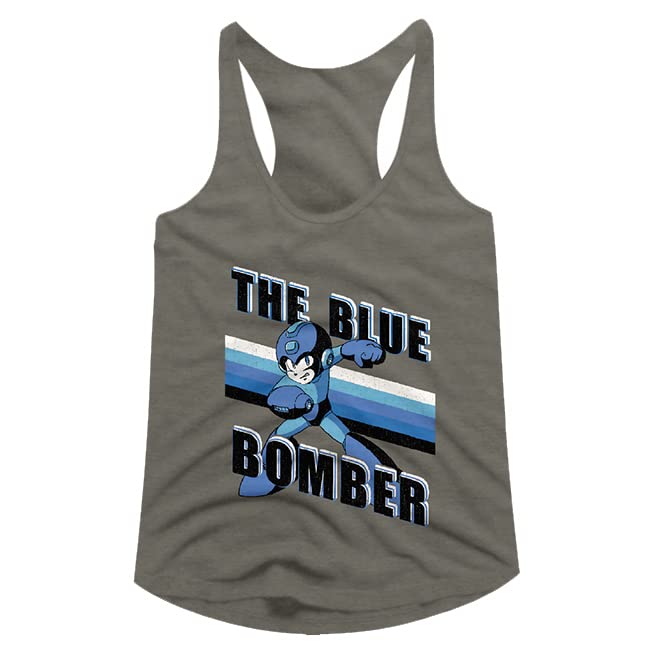 Mega Man Video Game Blue Bomber Ladies Racerback Tank Top - Retro Gaming Apparel for Women, Cosplay & Casual Wear