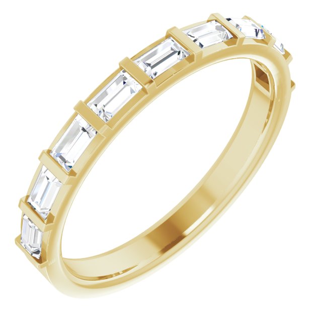 0.72 Carat Bar Set Baguette Cut Diamond Wedding Band for Women - Elegant Stackable Ring for Bridal, Anniversary & Special Occasions