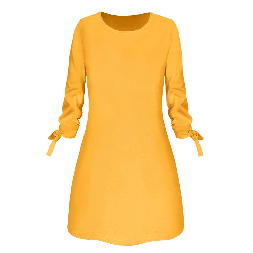 Elegant Red Summer Dresses for Women 2023 - O-Neck Solid Bow Mini Dress with Flowy Loose Fit | Perfect for Spring Outings, Beach Vacations & Casual Date Nights
