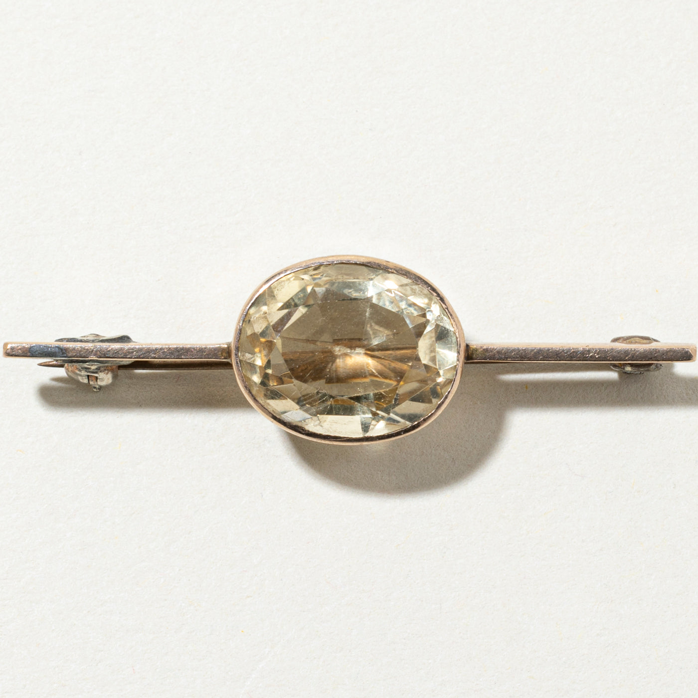 East West Bezel Set Citrine Brooch - 5.85ct Genuine Citrine Jewelry for Women | Elegant Vintage Pin for Blazers, Scarves & Special Occasions