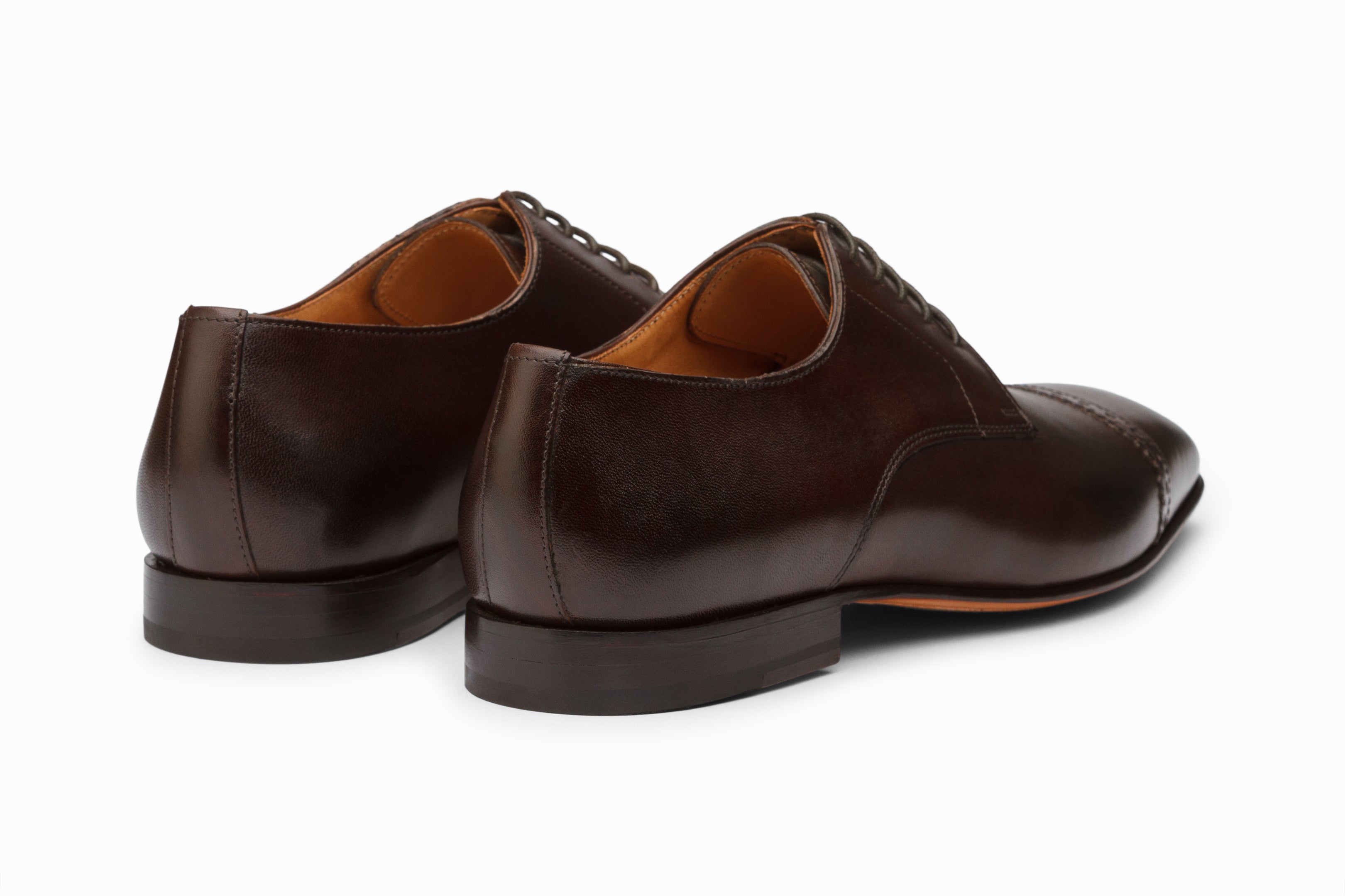 Premium Dark Brown Captoe Derby Shoes for Men - Classic Formal & Business Dress Shoes for Office, Wedding & Special Occasions