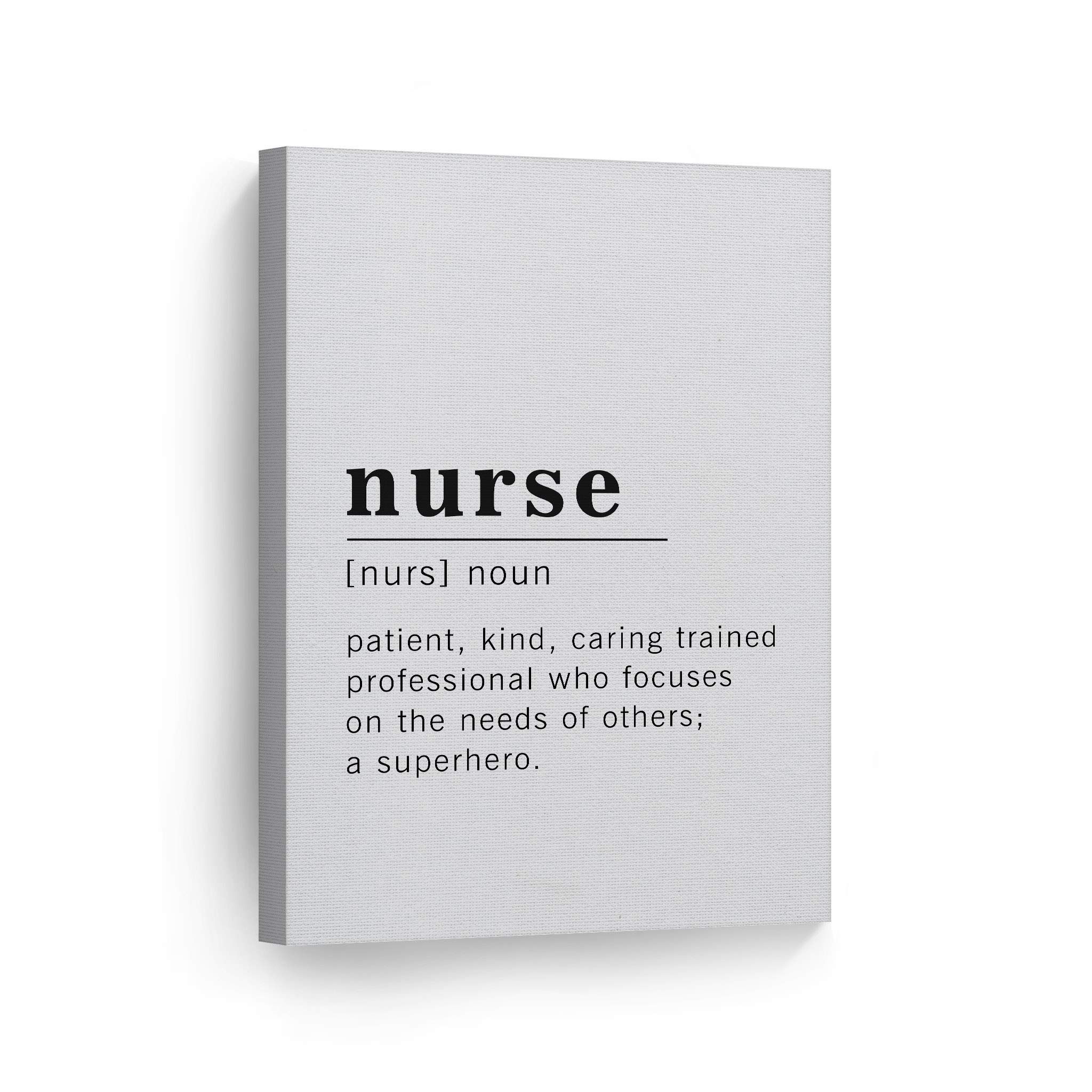 Funny Nurse Definition Canvas Print - Inspirational Quote Wall Art for Office, Living Room, Bedroom & Bathroom Decor - Ready to Hang 40x30 Inches - Made in USA | Perfect Gift for Medical Professionals & Nursing Students