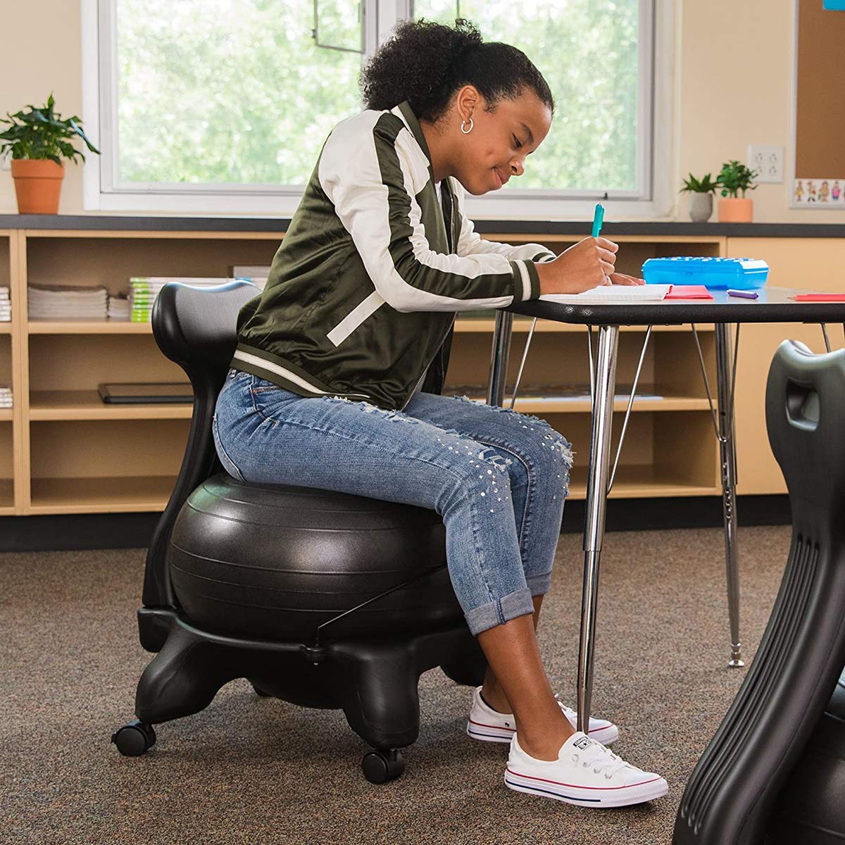 RSTJ-Sjap Balance Ball Chair - Ergonomic Yoga Ball Chair for Home & Office, Includes Air Pump - Perfect for Active Sitting, Core Workouts, and Posture Improvement