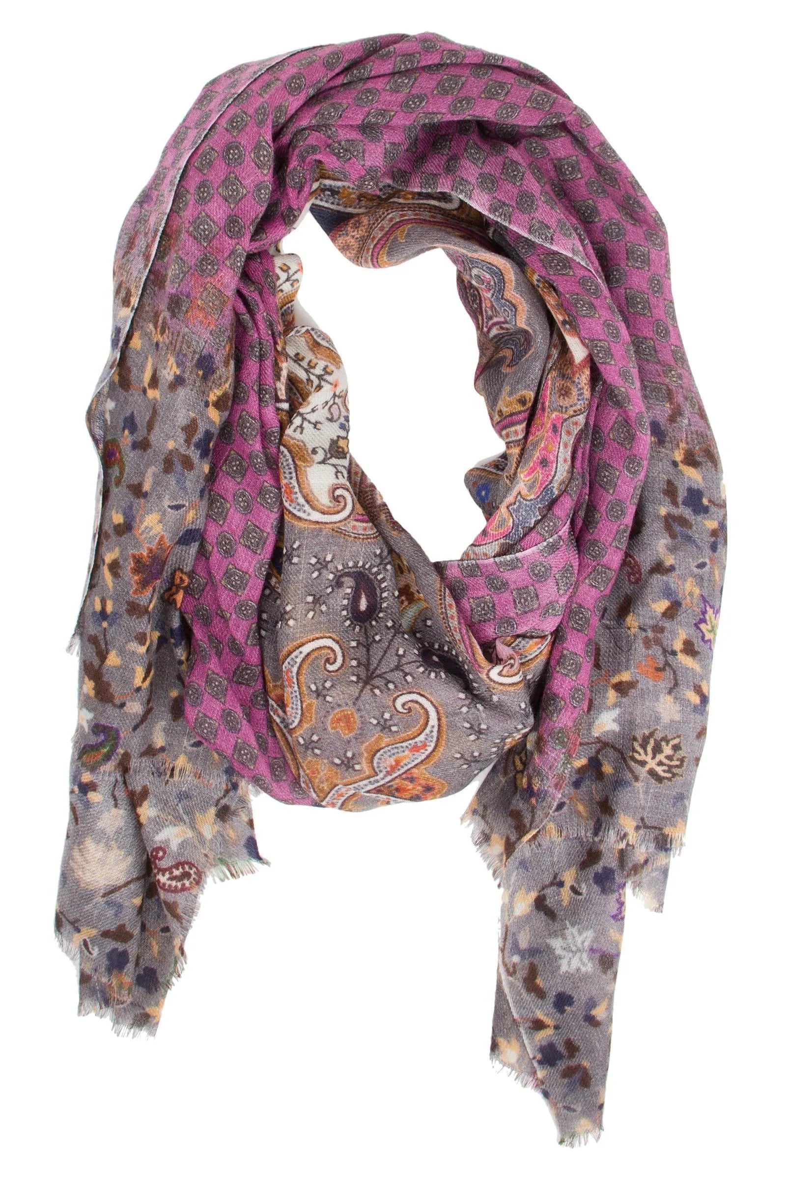 Camilla Paisley Scarf - Soft Floral Print Shawl for Women - Perfect for Travel, Parties & Fashion Accessories