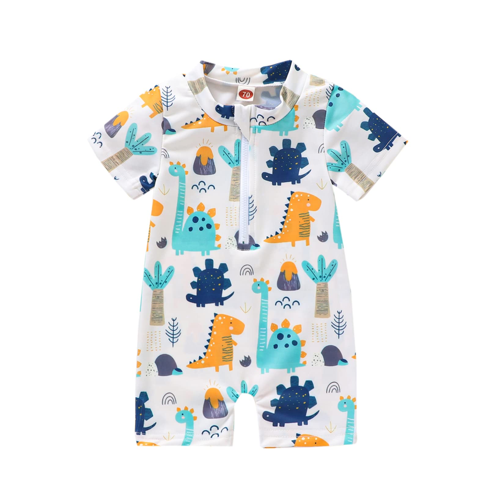 MERSARIPHY Toddler Boys Girls Rash Guard Swimsuit - UPF 50+ Sun Protection, Quick Dry, Cartoon Print Baby Swimwear for Beach, Pool & Summer Play