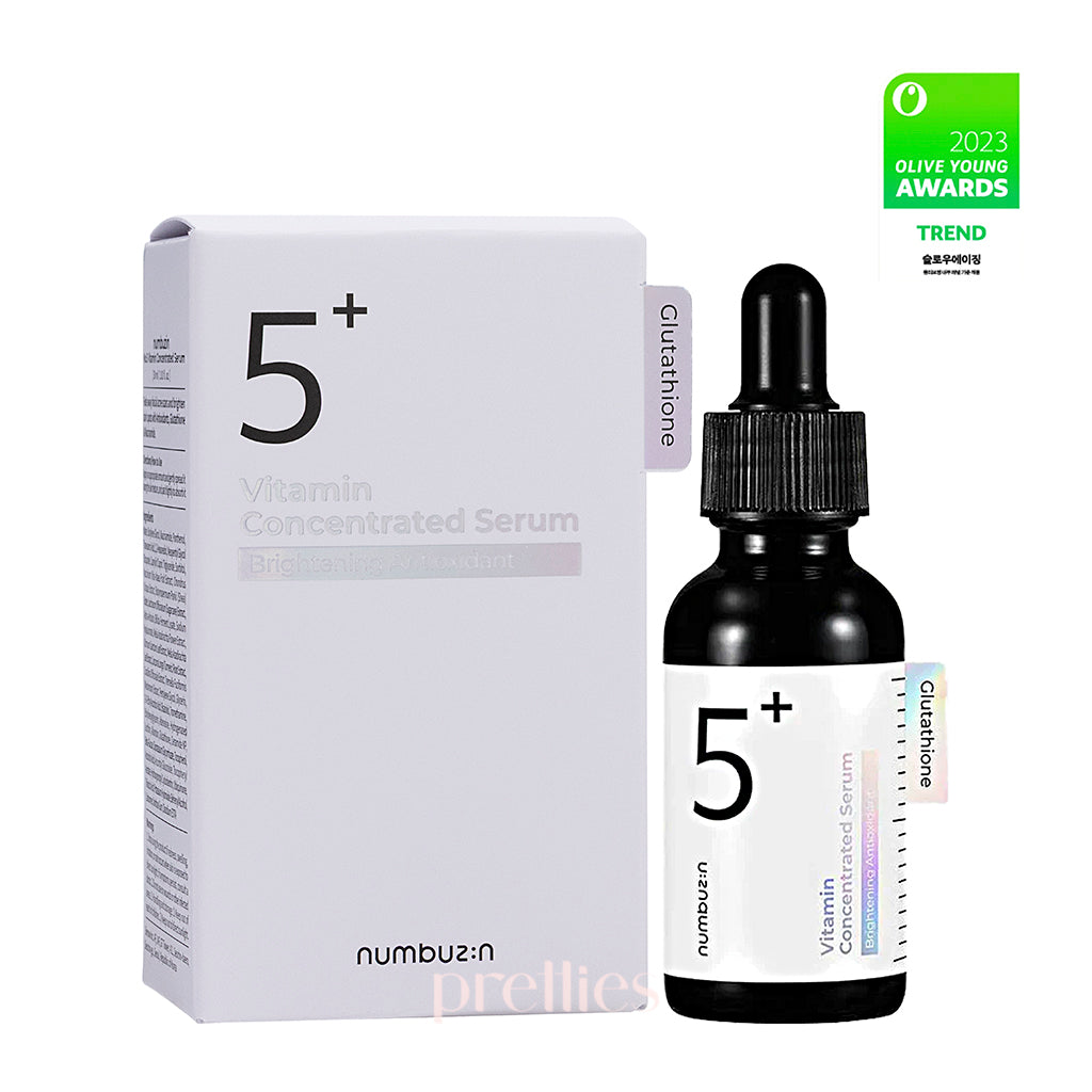 Numbuzin No.5+ Vitamin Concentrated Serum 30ml - Brightening & Anti-Aging Face Treatment for Glowing Skin | Perfect for Daily Skincare Routine & Night Care