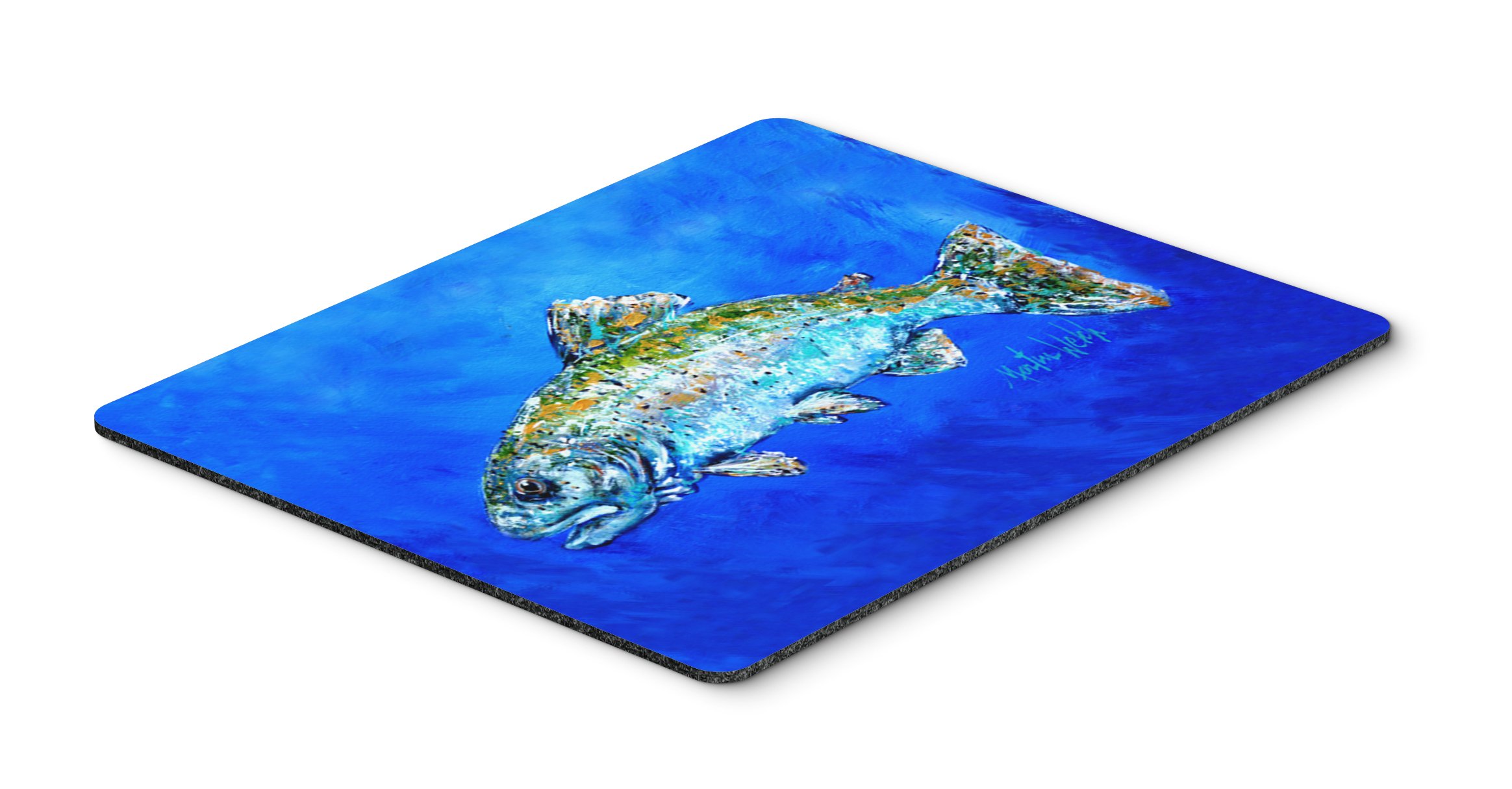 Fish Headed Downstream Mouse Pad - Large Washable Non-Slip Desk Mat for Home Office, Gaming & Computer Work | Caroline's Treasures MW1124MP | Perfect Hot Pad & Trivet for Kitchen Use