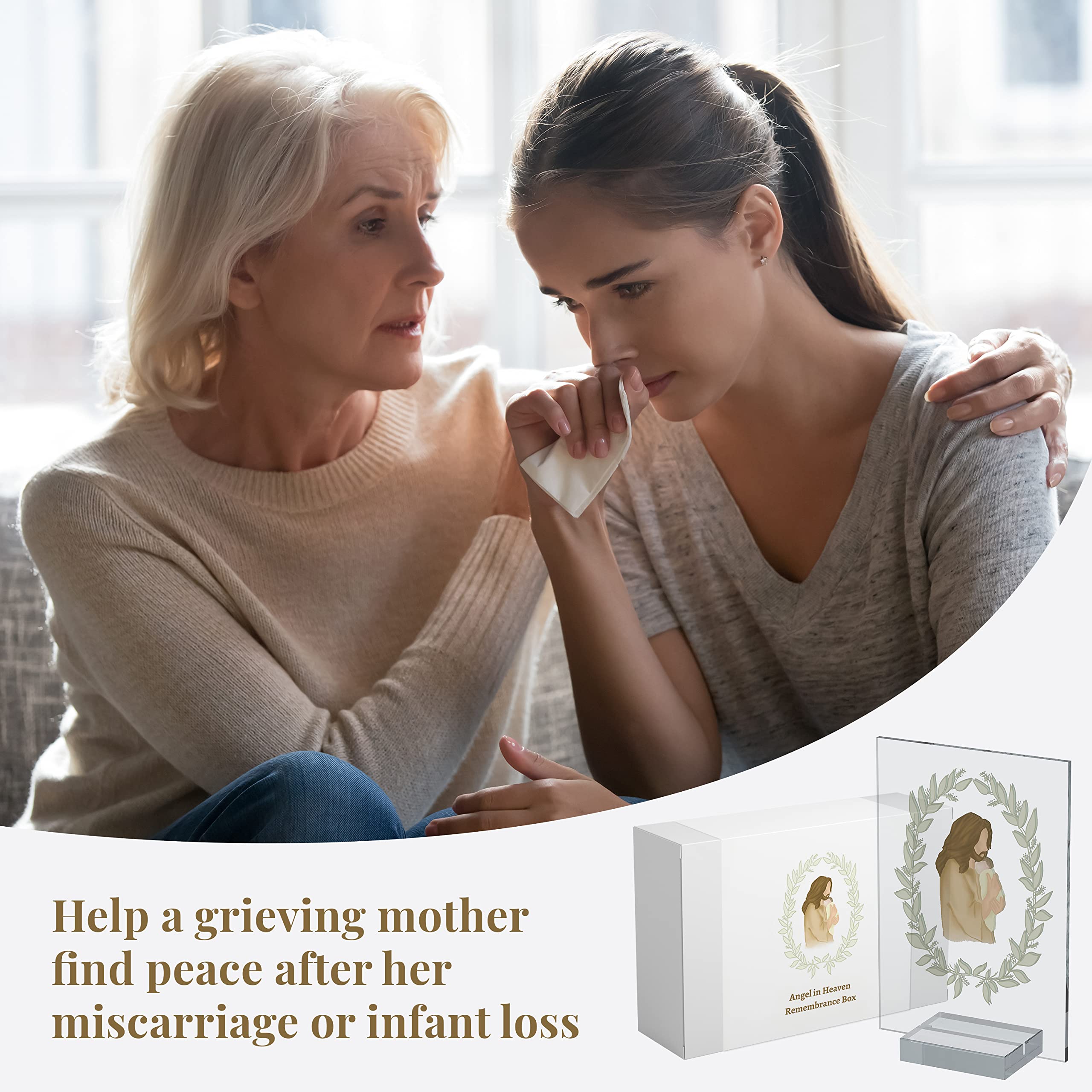 Heavenly Angel Memorial Box for Miscarriage & Infant Loss - Sympathy Gift Set with Card for Grieving Parents | Pregnancy Loss Remembrance Keepsake for Comfort & Healing | Perfect for Memorials, Funerals & Healing Journeys