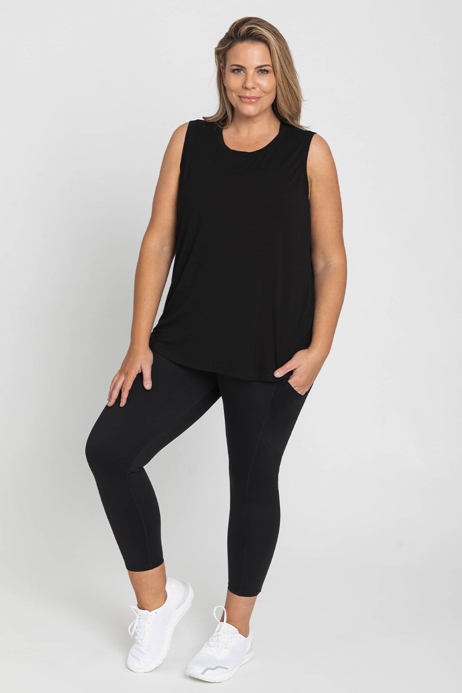 Classic Black Bamboo Tank Top for Women - Soft Breathable Casual Shirt - Perfect for Summer, Yoga, and Everyday Wear