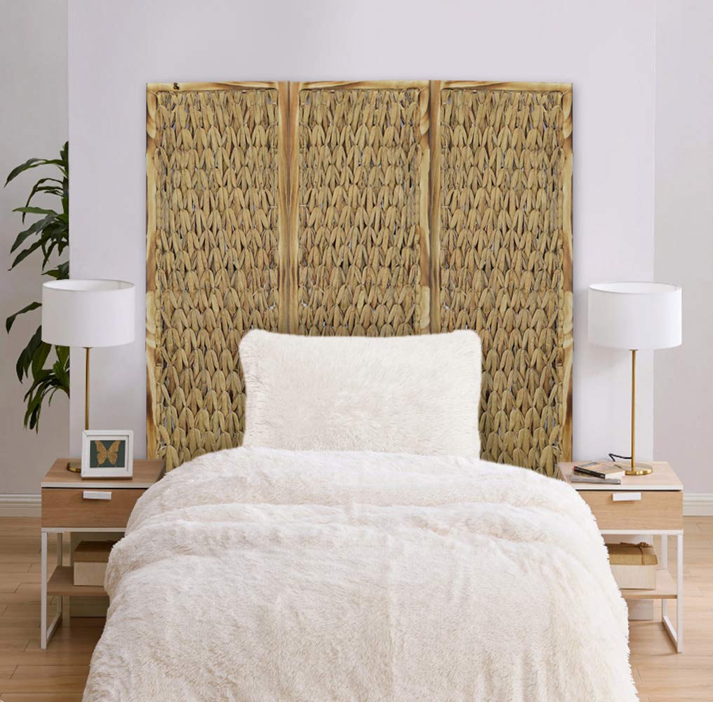 67 x 48 Inch Brown Room Divider Screen - Foldable Privacy Partition for Home Office, Bedroom & Living Room Decor