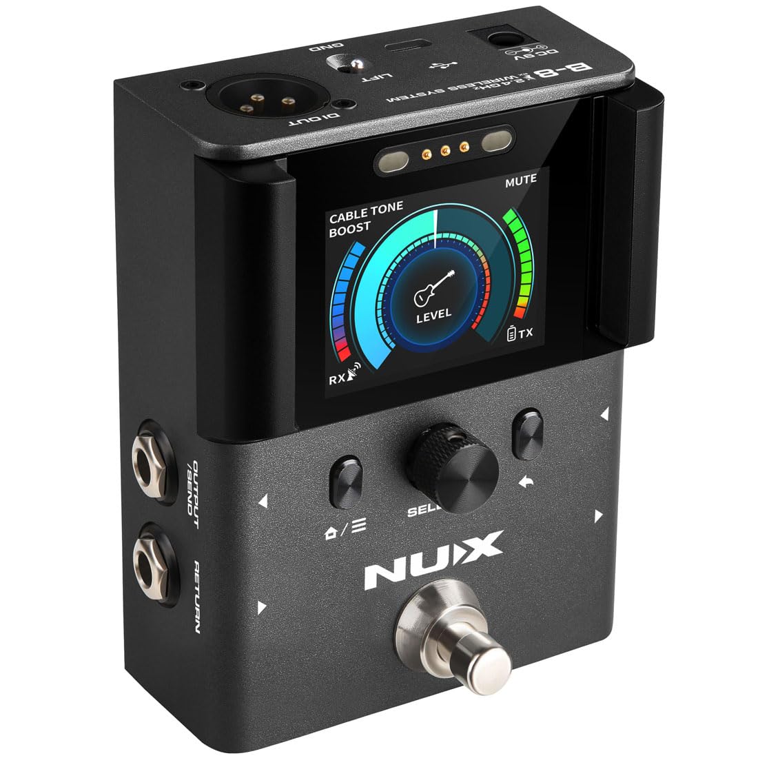 NUX B-8 Wireless Guitar & Bass System with Built-in Booster & Tuner - Wireless Audio Transmitter for Electric Guitar, Bass & Electronic Instruments - Perfect for Live Gigs, Studio Recording & Home Practice