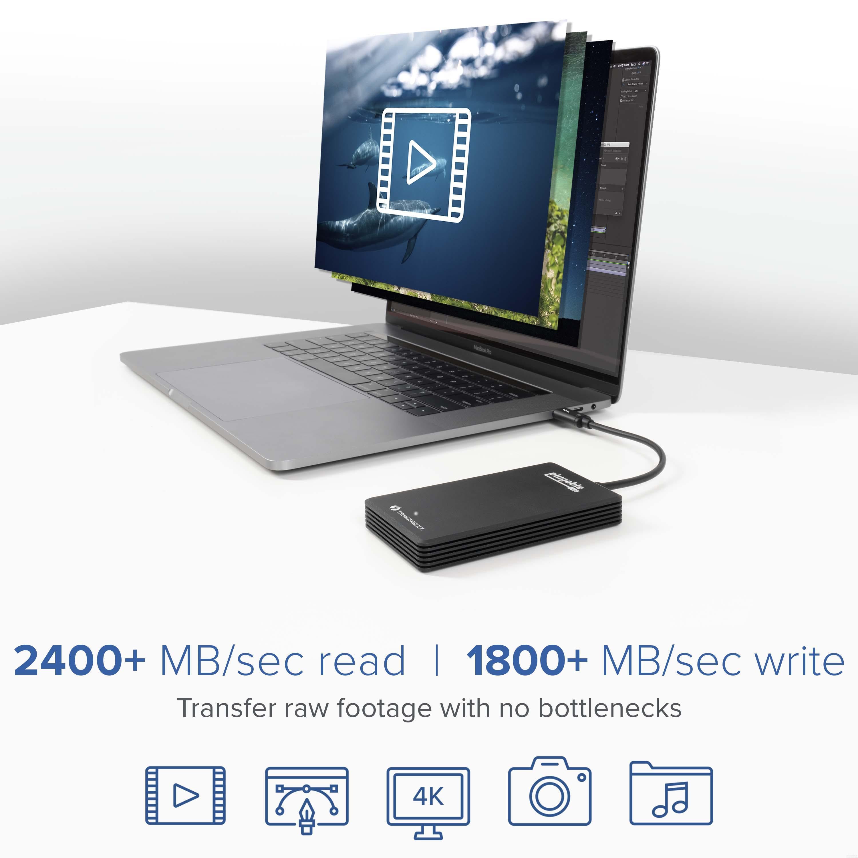 2TB NVMe SSD Thunderbolt™ External Solid State Drive - High-Speed Portable Storage for Gaming, Video Editing & Mac/PC Backup