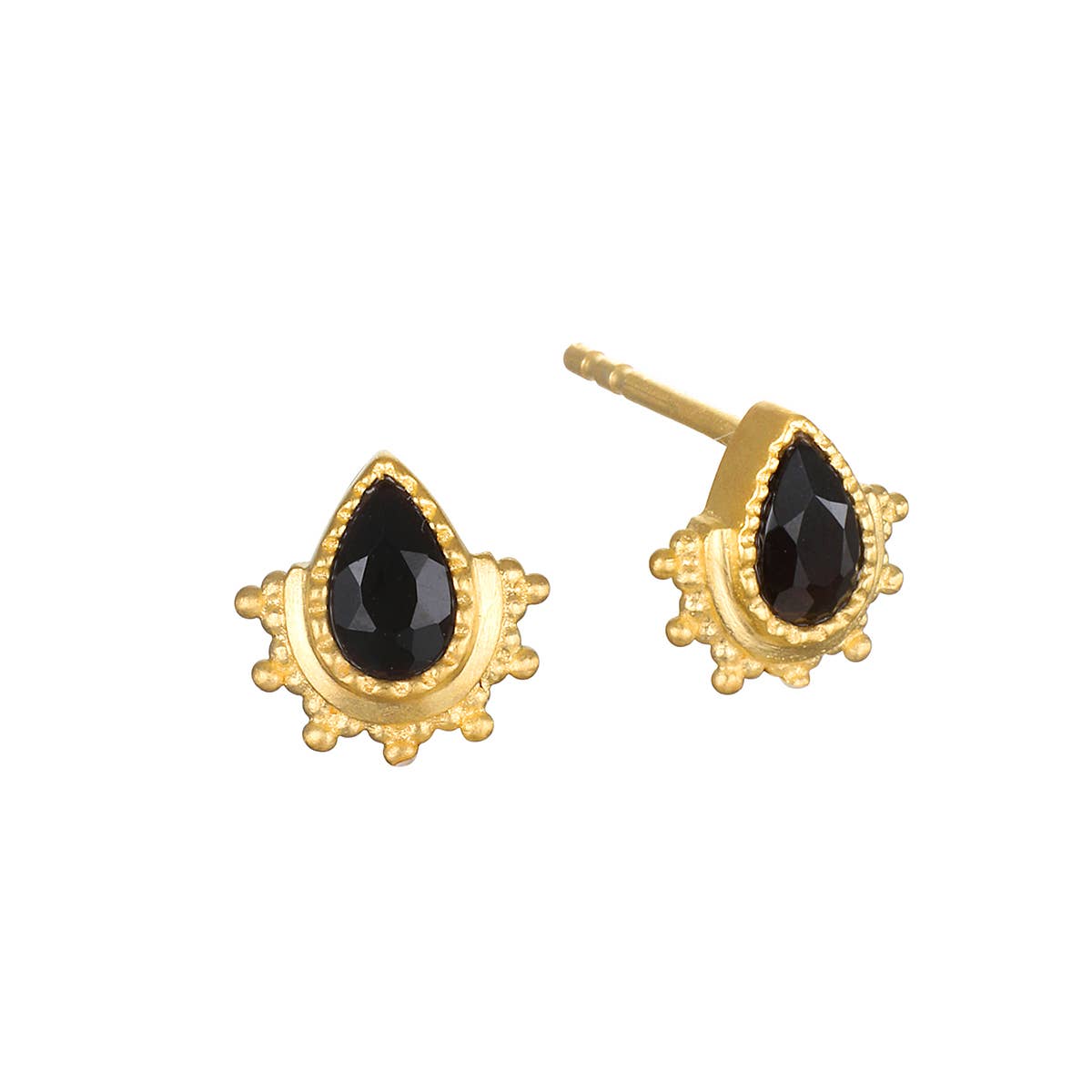 Black Onyx Radial Stud Earrings for Women – Hypoallergenic Sterling Silver Earrings – Elegant Jewelry for Everyday Wear, Parties & Gifts