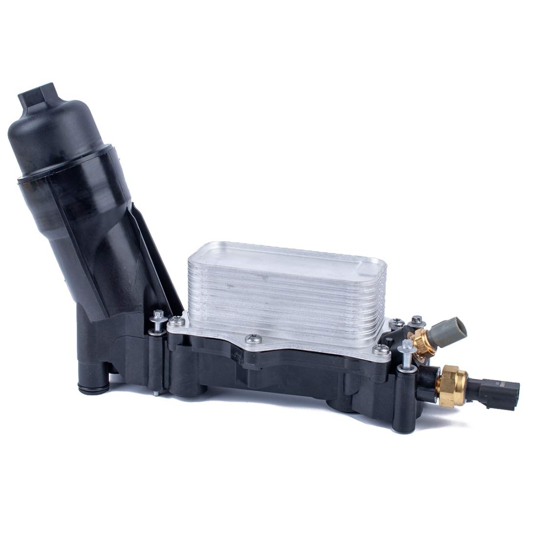 High Performance Air Filter & Oil Filter Housing Adapter with Sensor 68105583AF - Compatible with Dodge/Chrysler Vehicles | Improves Engine Efficiency & Protects Oil Radiator