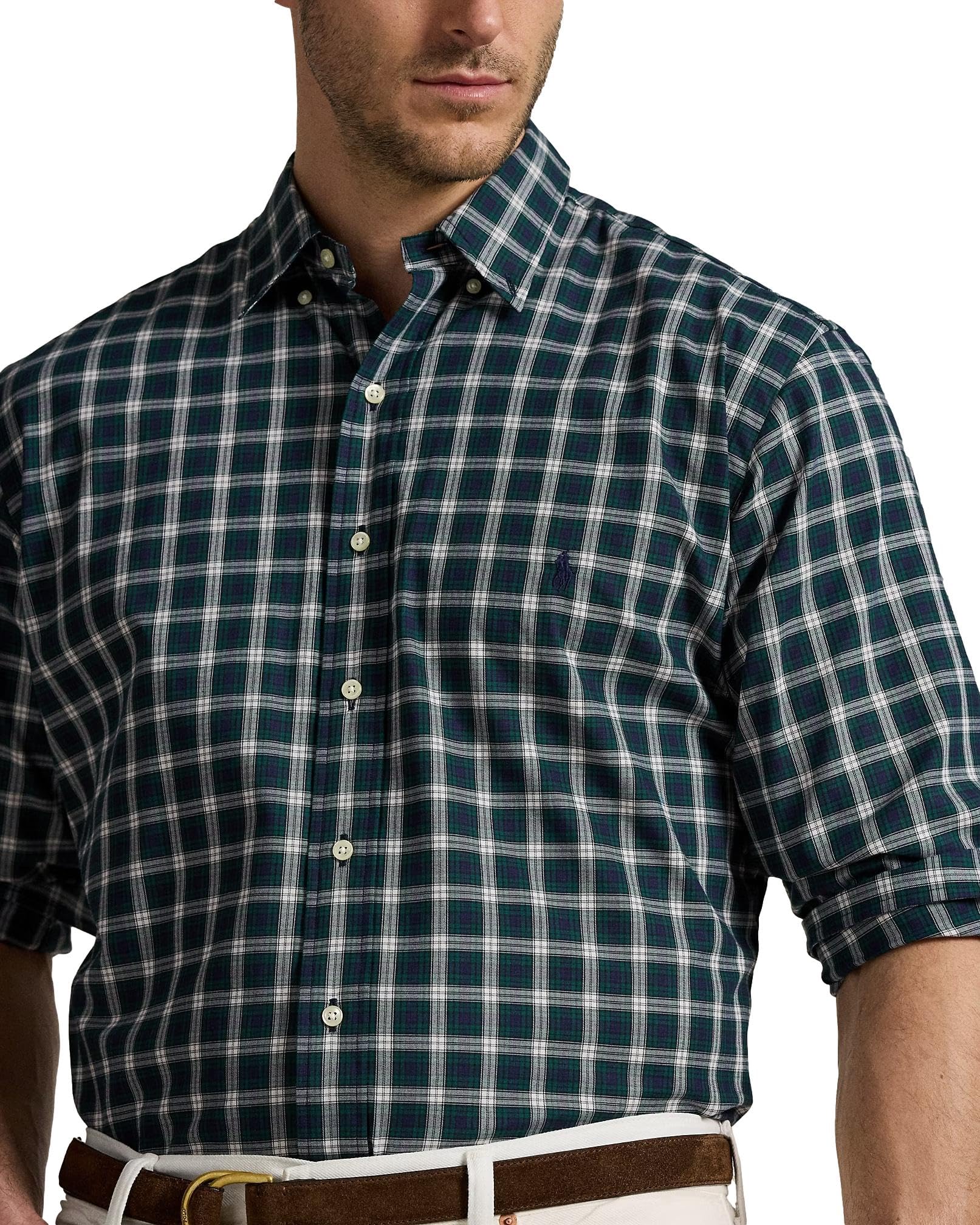 POLO RALPH LAUREN Men's Big & Tall Long Sleeve Oxford Button-Down Shirt - Classic Casual Wear for Office, Business & Everyday Outfits