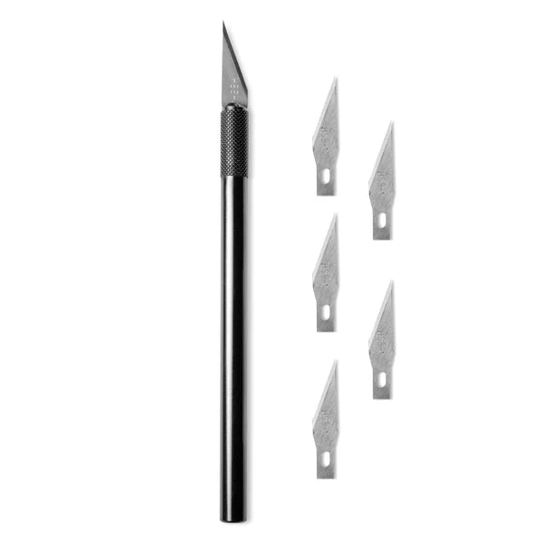 Angelus #11 Detail Knife with 5 Replacement Blades - Professional Leather Crafting & Shoe Repair Tool for DIY Projects