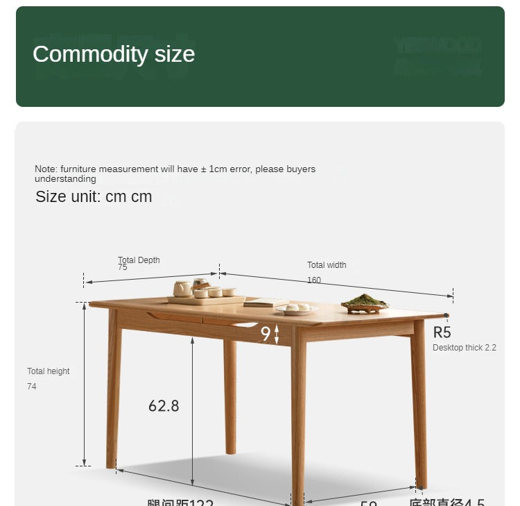 Solid Oak Wood Modern Coffee Table - Stylish & Durable Living Room Furniture for Home Decor & Entertaining
