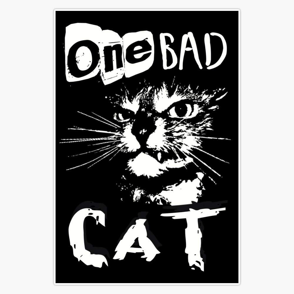 Leyland Designs One Bad Cat Vinyl Sticker - Durable 5