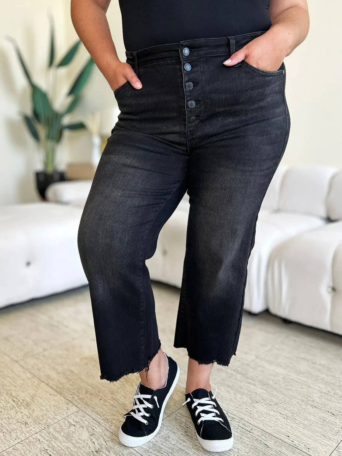 Judy Blue High Waist Button Fly Jeans for Women - Stretchy Denim Pants with Comfort Fit - Perfect for Casual Wear, Work & Everyday Outfits