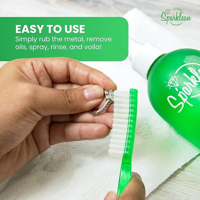 Premium Jewelry Cleaner Solution for Silver, Gold & Diamonds | Natural Non-Toxic Formula Without Ammonia | Includes Polishing Cloth & Tarnish Remover | Ultrasonic Jewelry Cleaning for Rings, Necklaces & Watches | Perfect for Daily Maintenance & Special Occasions