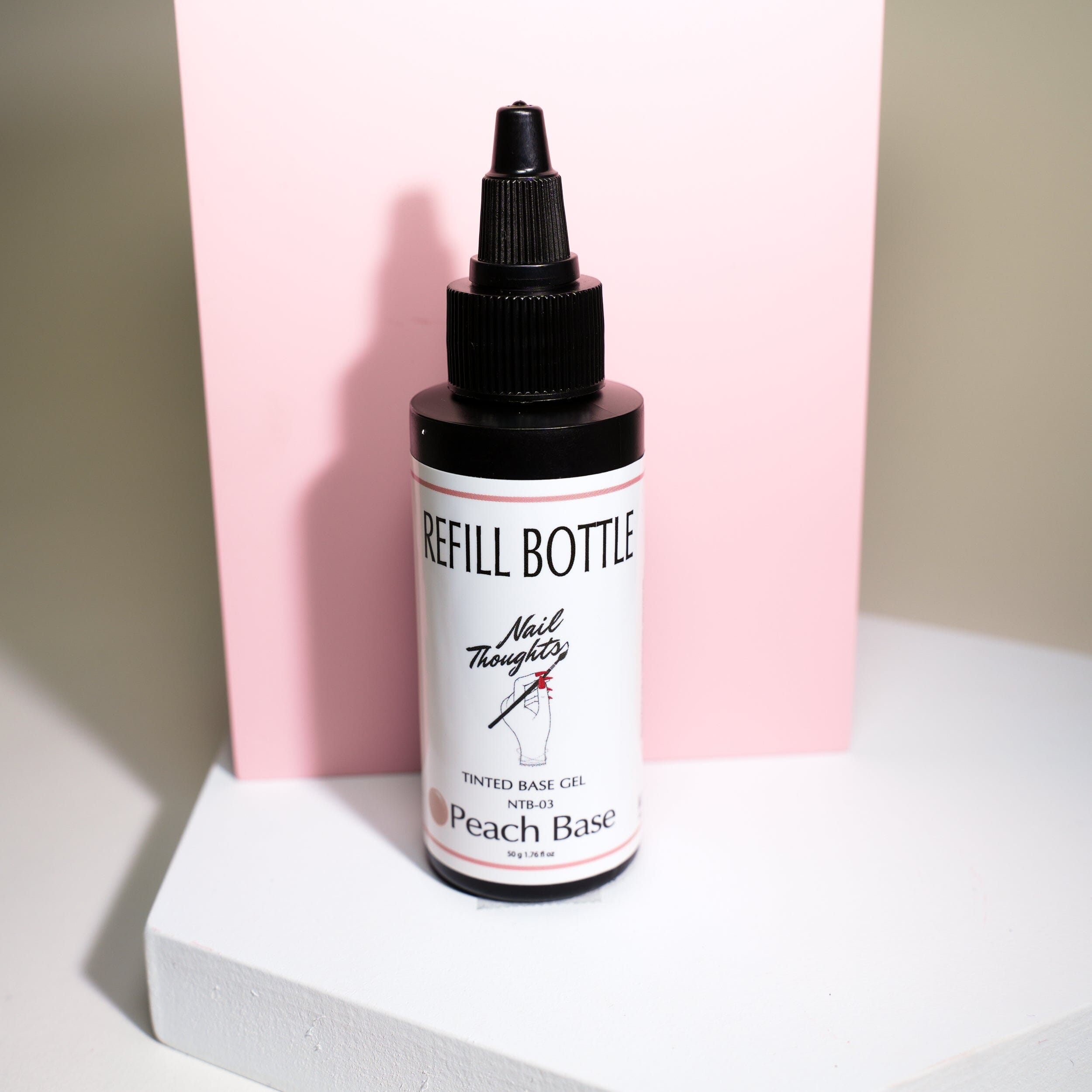 Nail Thoughts NTB R03 Peach Base 50G - Professional Nail Art Gel for Long-Lasting Manicures & Pedicures - Perfect for Home & Salon Use