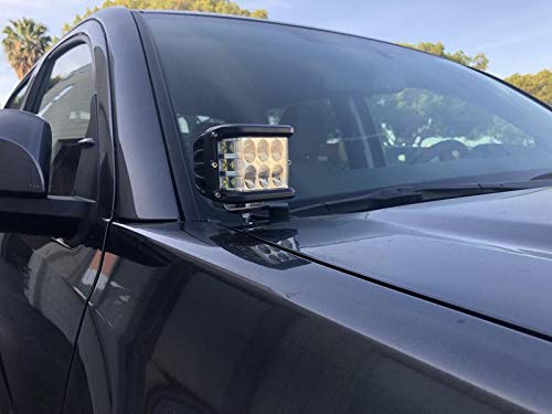 Cali Raised LED Low Profile Ditch Light Brackets Kit for 2005-2015 Toyota Tacoma - 3x2 18W Amber LED Pods with Wiring Harness - Off-Road Lighting for Trucks & SUVs - Perfect for Night Driving, Camping & Trail Adventures