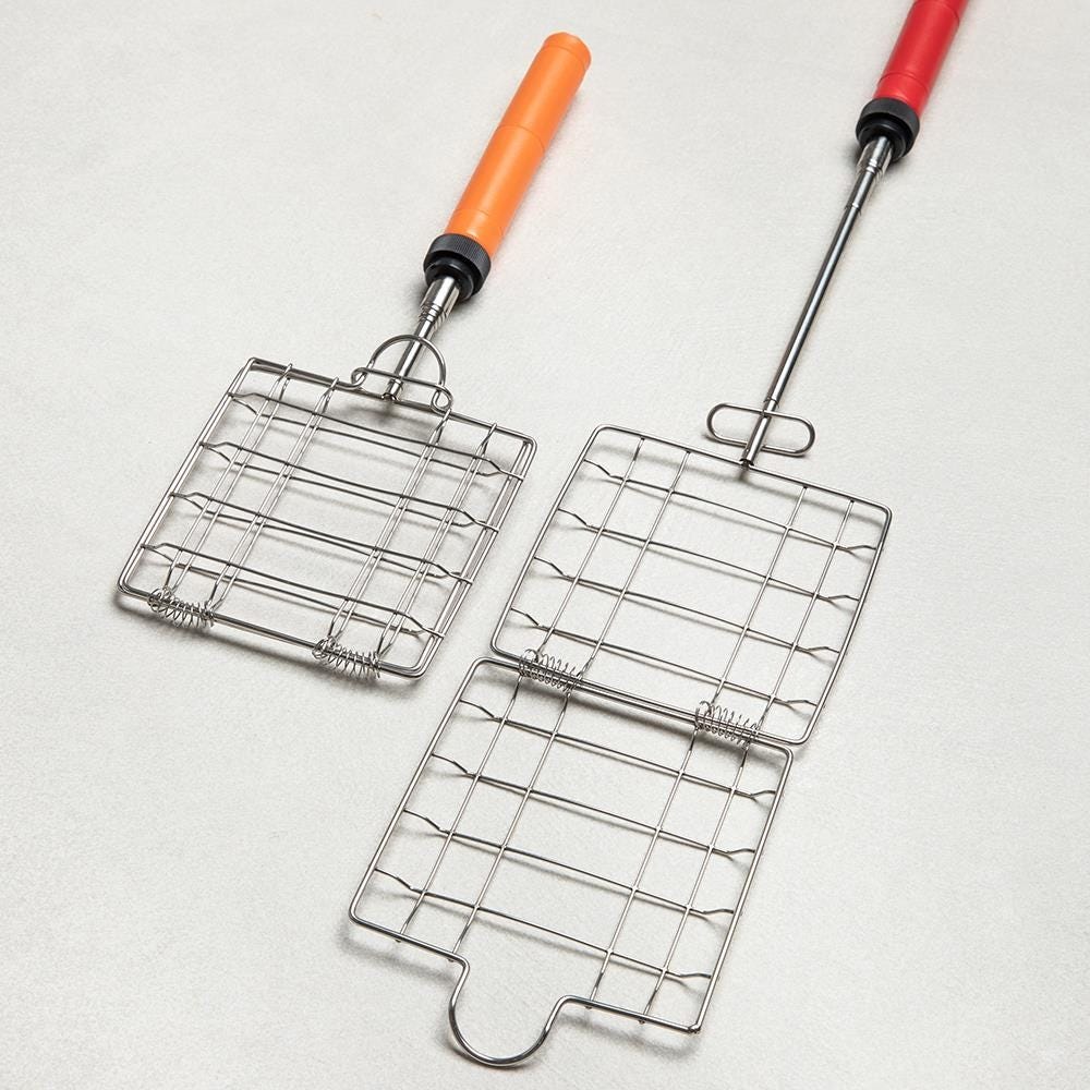 Premium Telescopic BBQ Grill Basket - Expandable & Durable for Outdoor Cooking, Camping, and Backyard Grilling - Perfect for Fish, Vegetables, and Meat