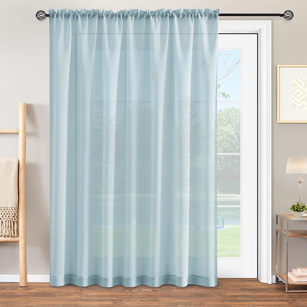 Jinchan Blue Sheer Curtains 84